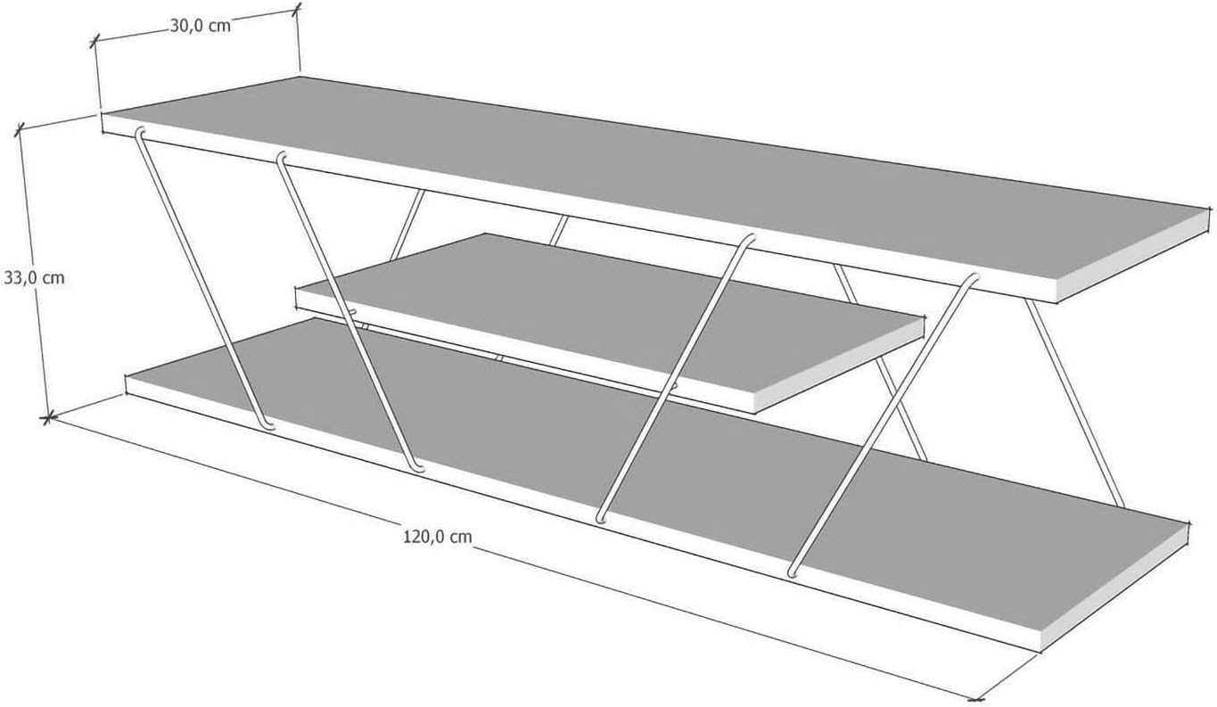 Dmora Mobile Porta TV Lysithea 120x30x33 cm - immagine 3