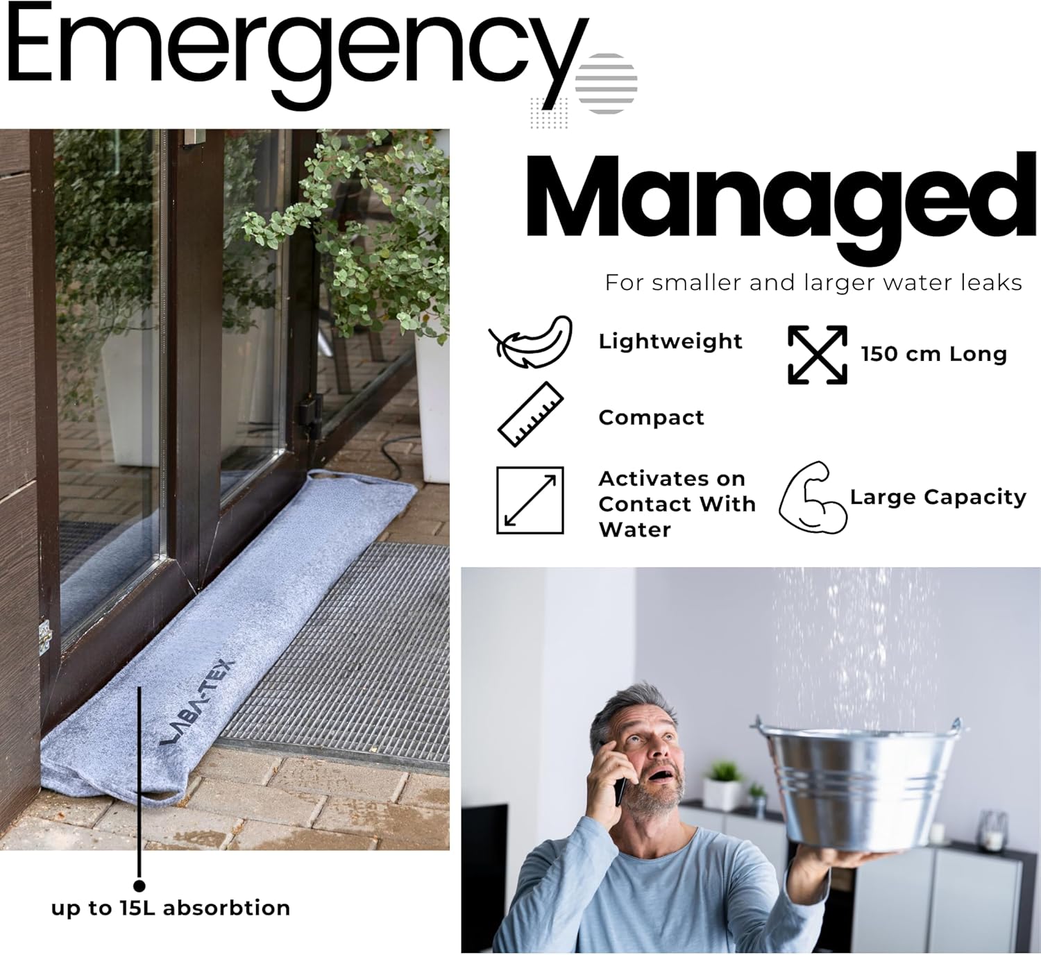 LABA-TEX Barriere Antiallagamento Mobili 120x10cm - immagine 3