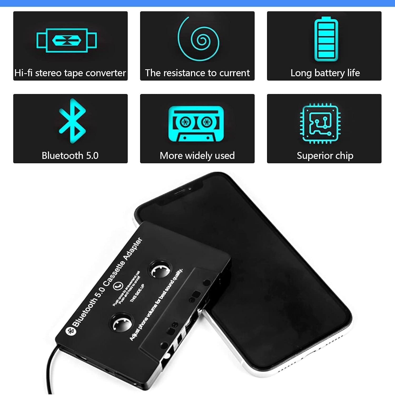 Adattatore Cassetta Autoradio Bluetooth 5.0 con Microfono - immagine 5