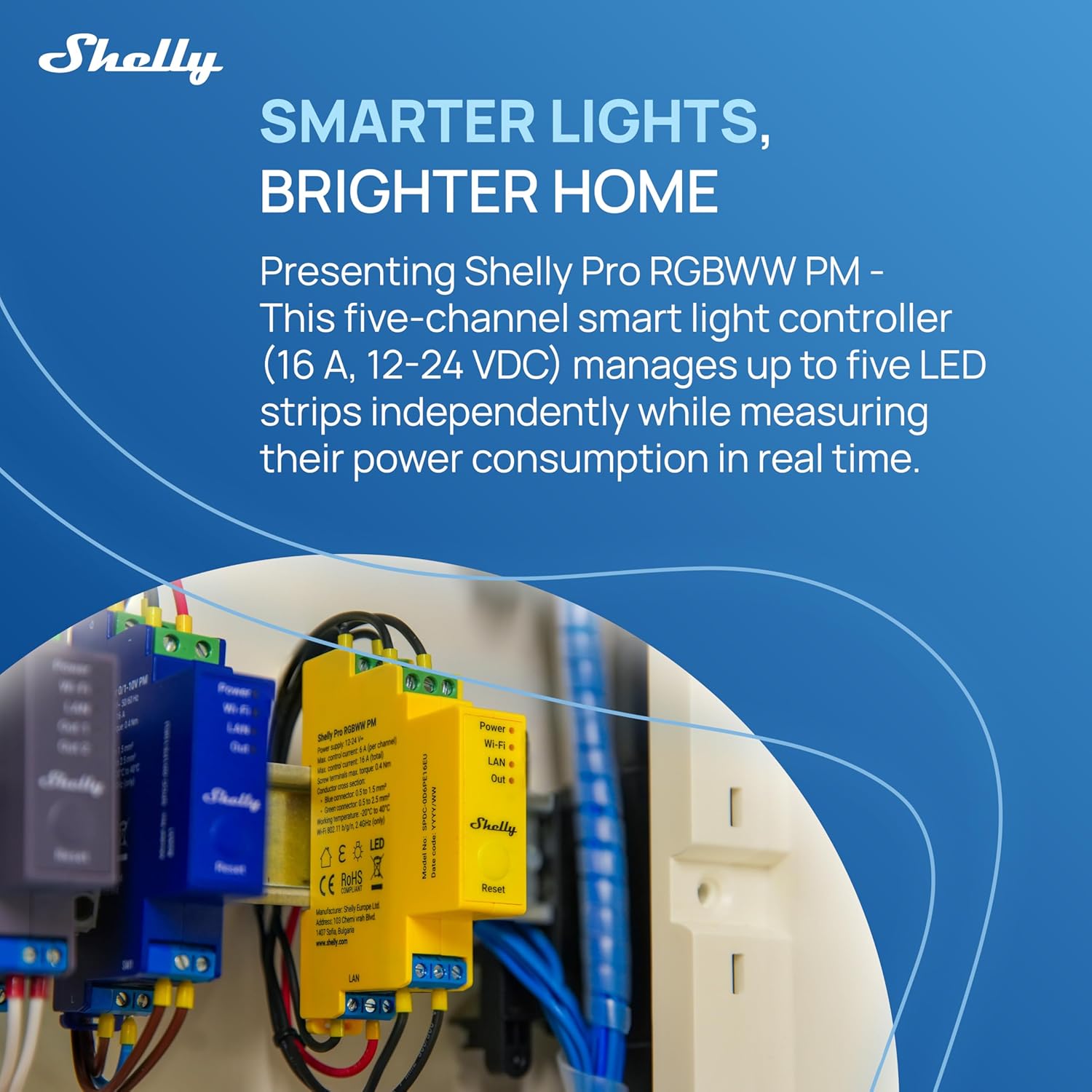 Shelly Pro RGBWW PM - Controller Luci Smart LAN & Wi-Fi - immagine 4