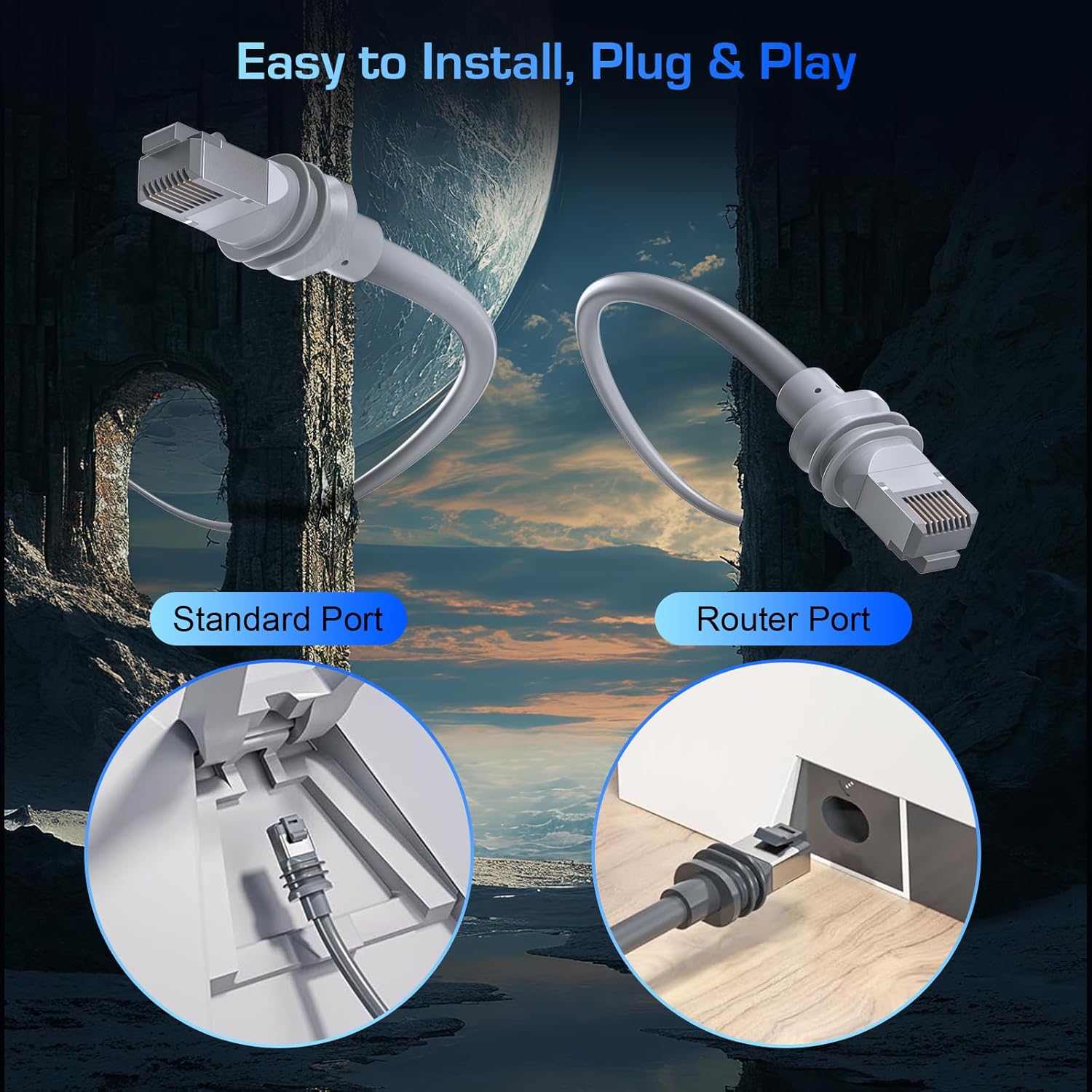 Plowaroe Starlink Gen 3 Cavo 25M, Grigio - immagine 6