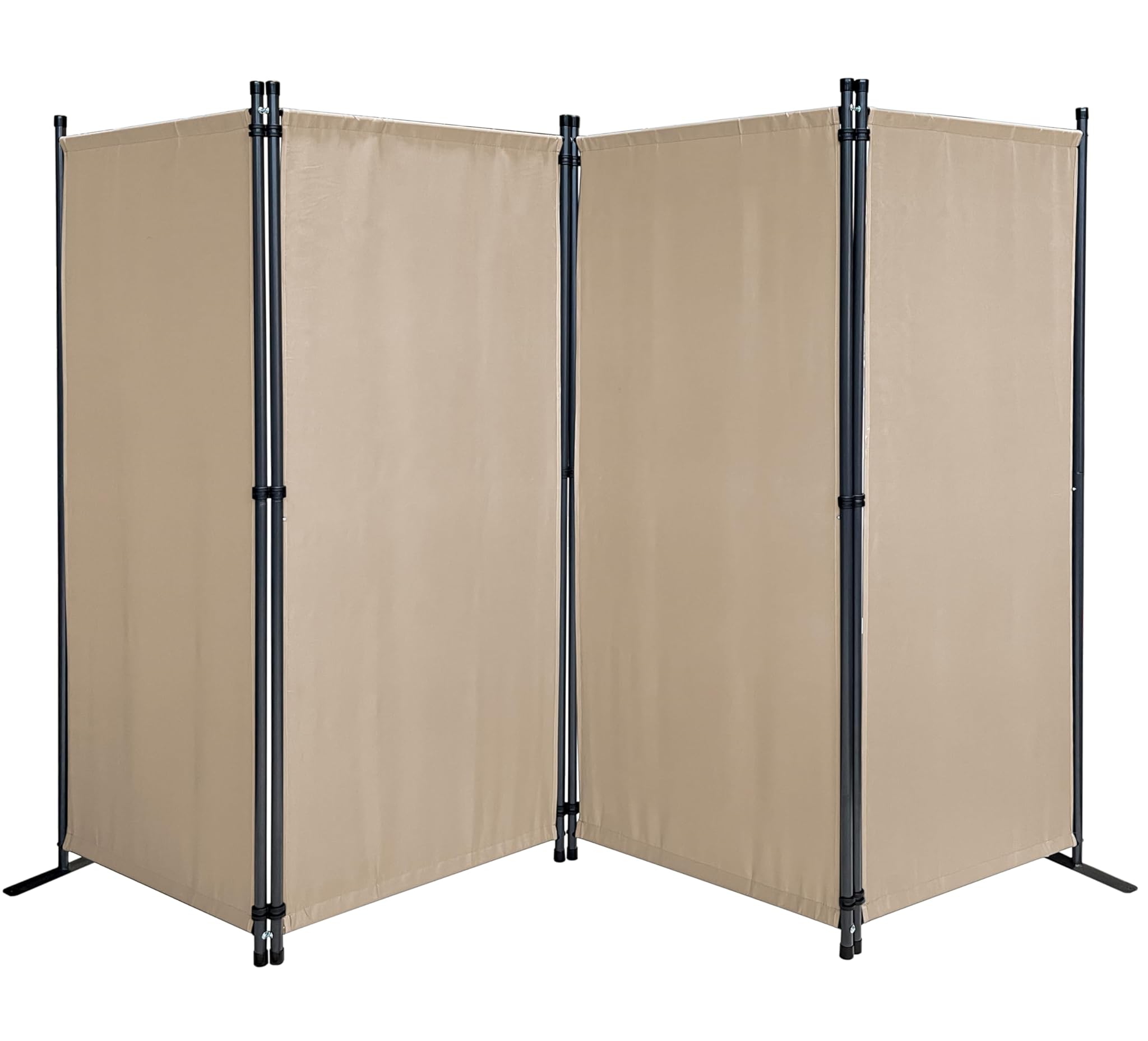 Quick Star Paravento da Giardino Pieghevole 220x165cm, Beige