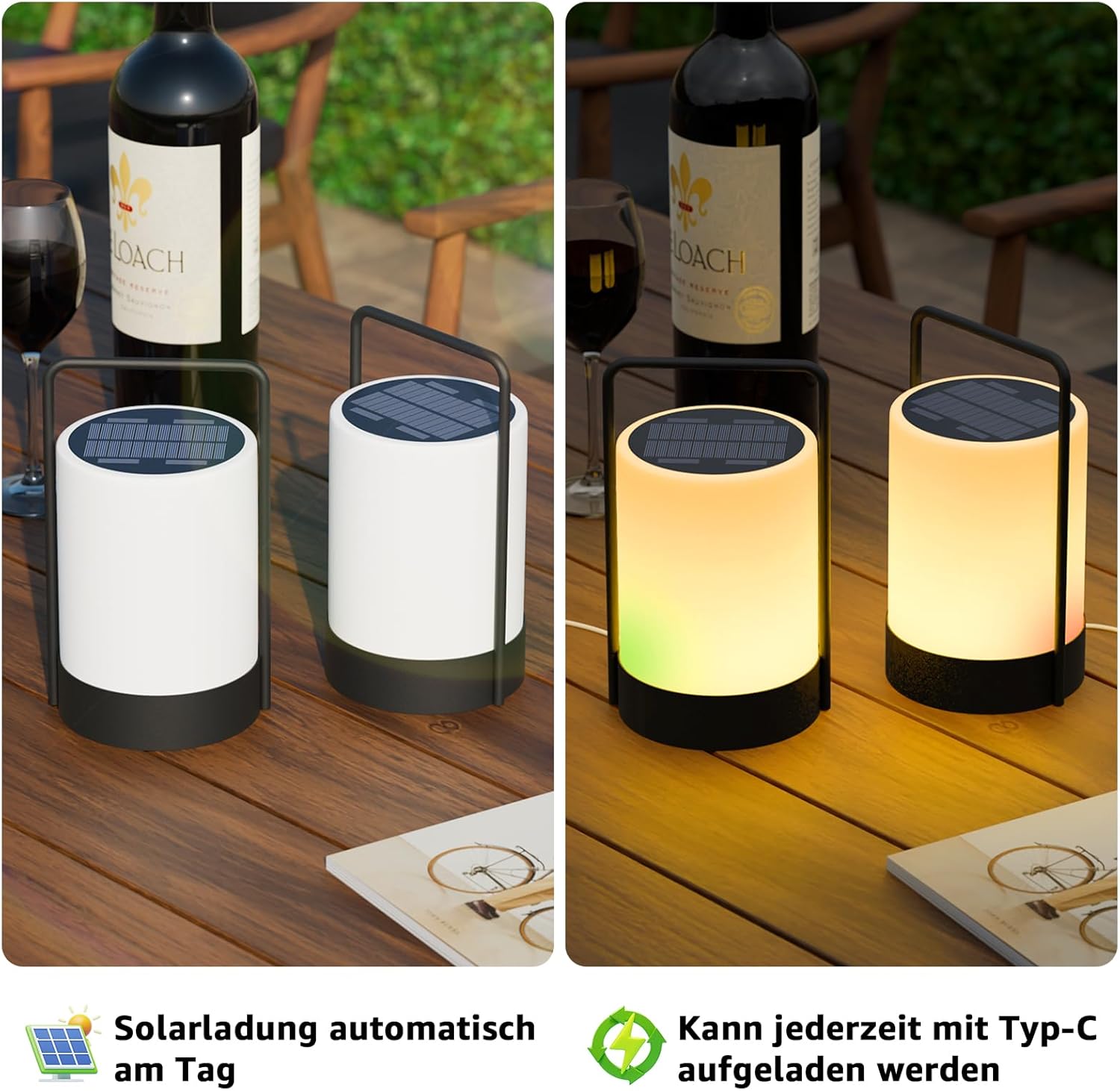 Malux 2 Luci da Tavolo Solari Esterno IP44 - immagine 4