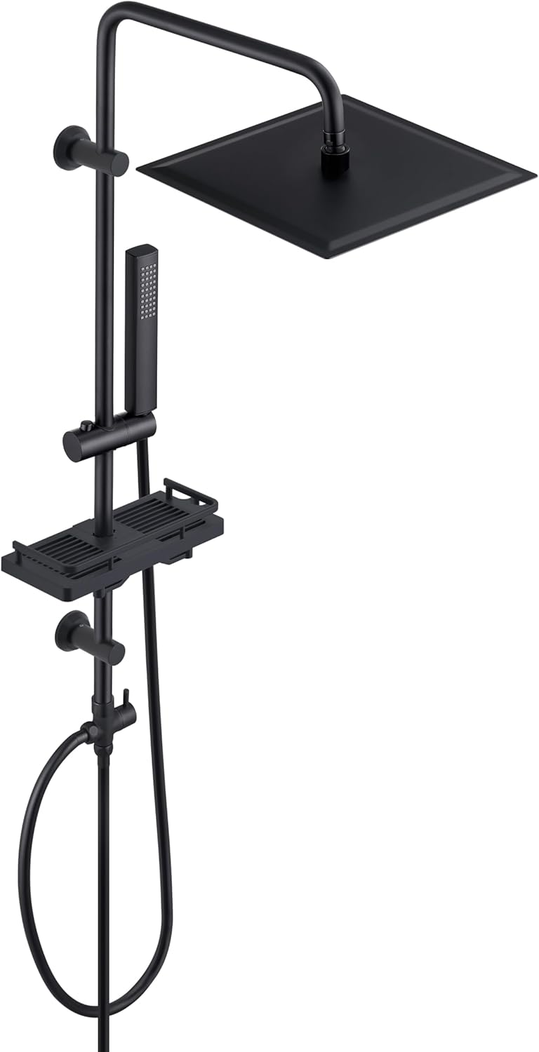 Görbach Colonna Doccia Acciaio Inox, Nero - immagine 1