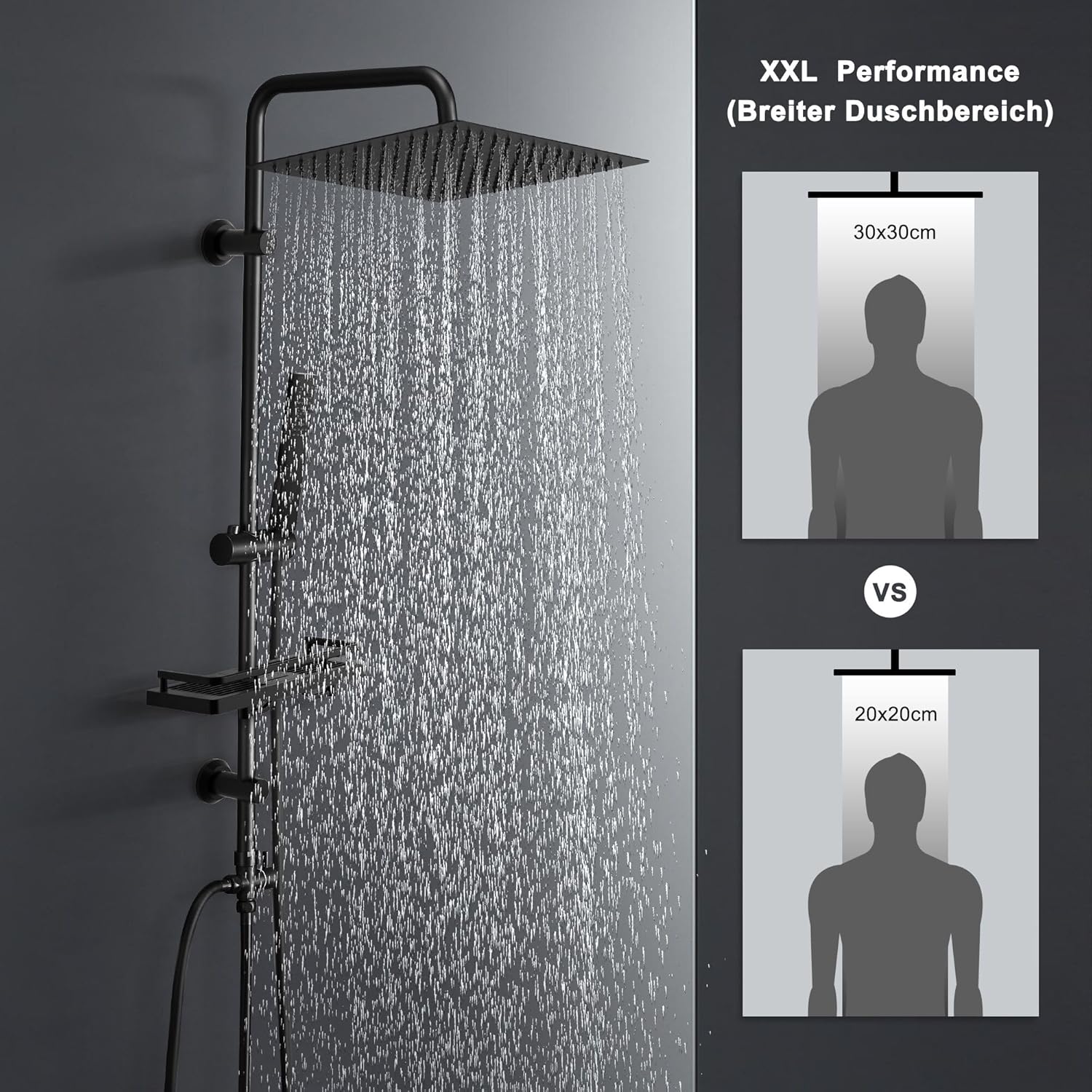 Görbach Colonna Doccia Acciaio Inox, Nero - immagine 2