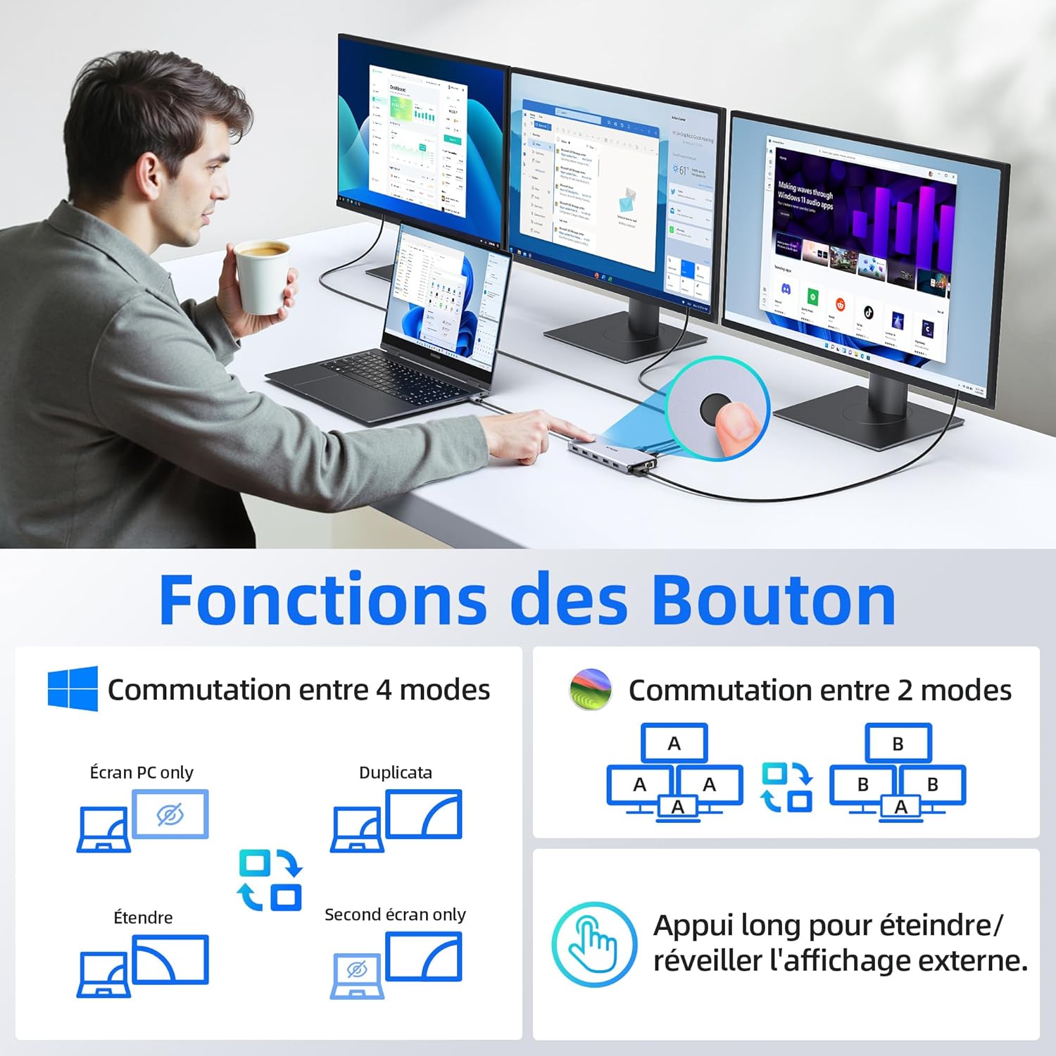 Docking Station USB C - Triplo Schermo 13 in 1 - immagine 5