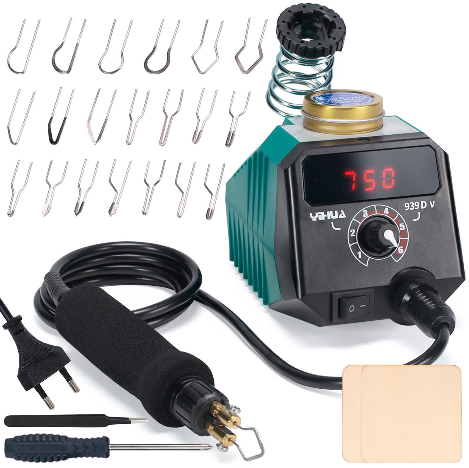 YIHUA 939D-V Kit Pirografo Digitale con 20 Punte