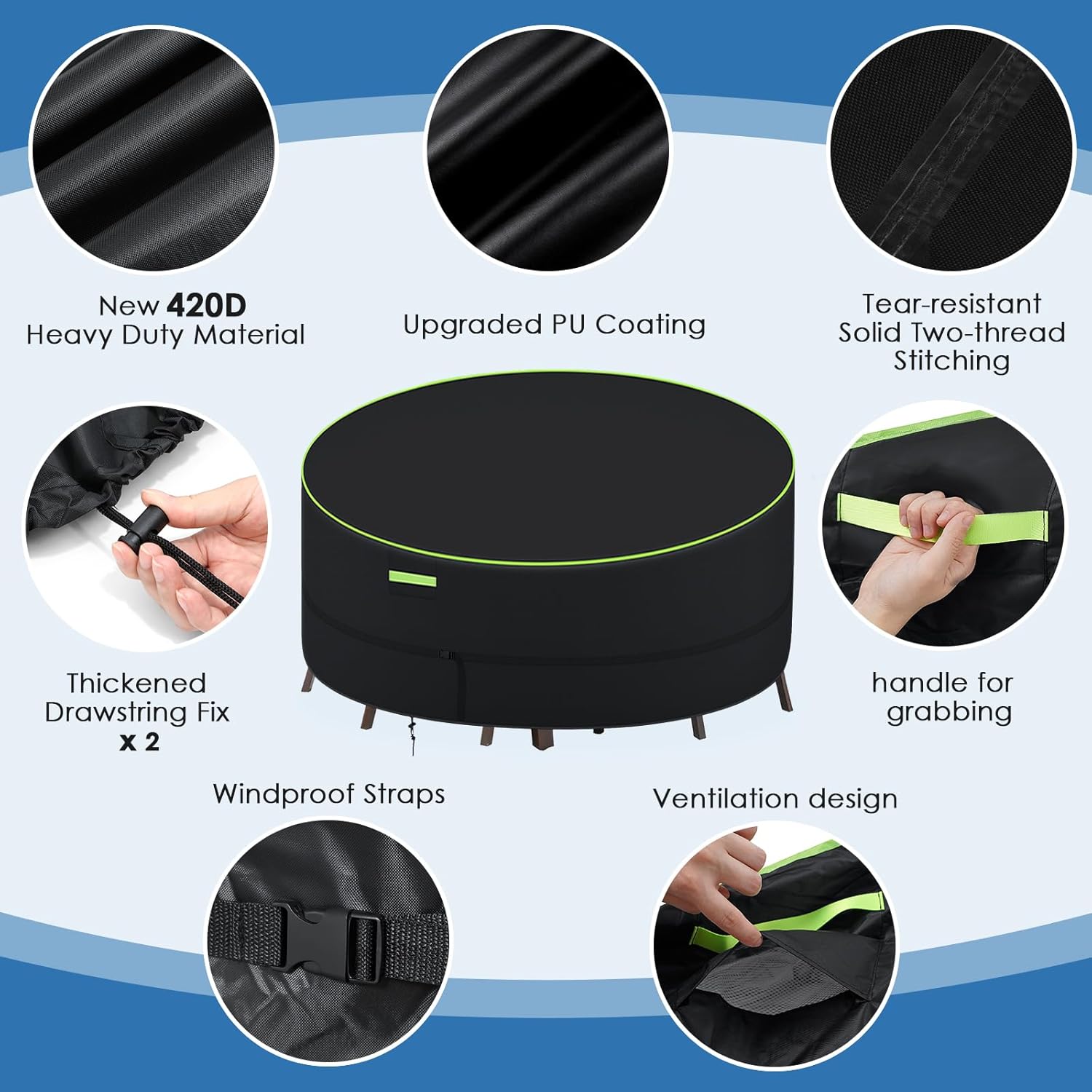 Garprovm Telo Copertura Isola del Sole Rotondo - immagine 3