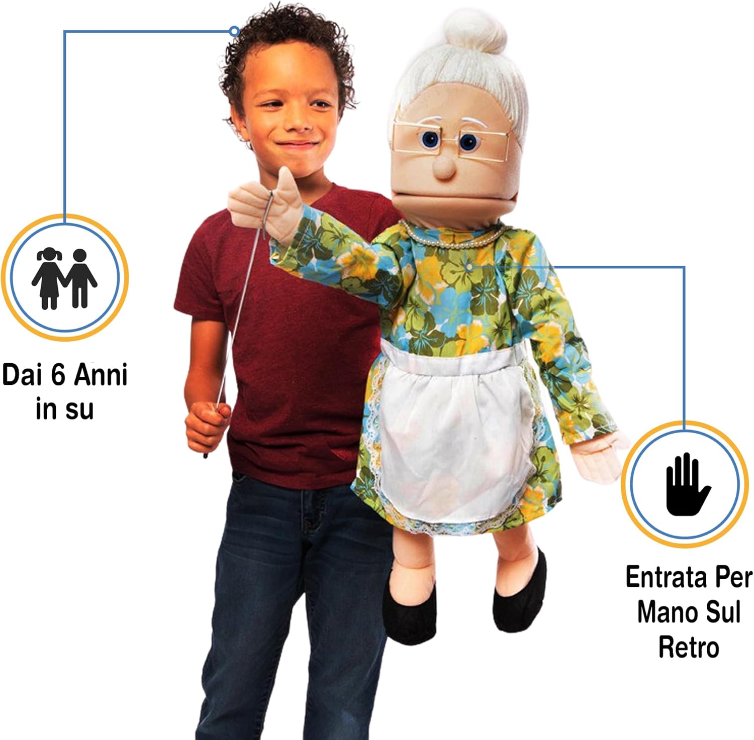 Granny Peach Kids Full Body Puppets Toys, 25 x 12 x 10 (in.) by Silly Puppets - immagine 2