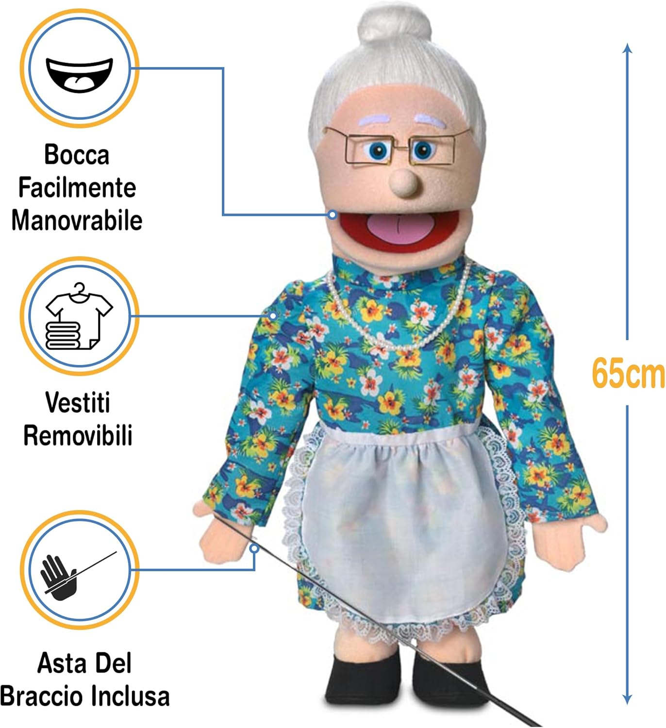 Granny Peach Kids Full Body Puppets Toys, 25 x 12 x 10 (in.) by Silly Puppets - immagine 3