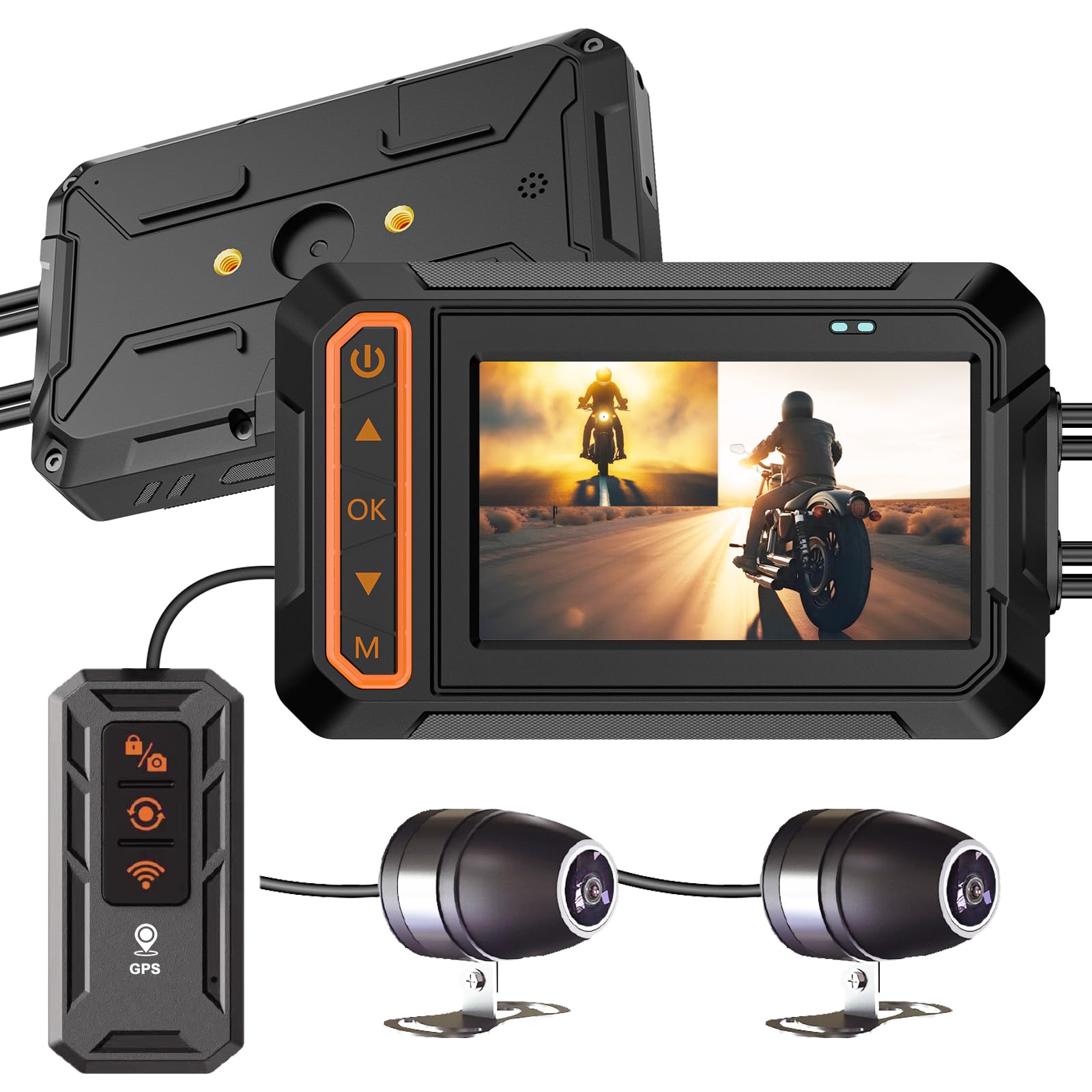 Ydi Dash Cam Moto Anteriore e Posteriore 1080P