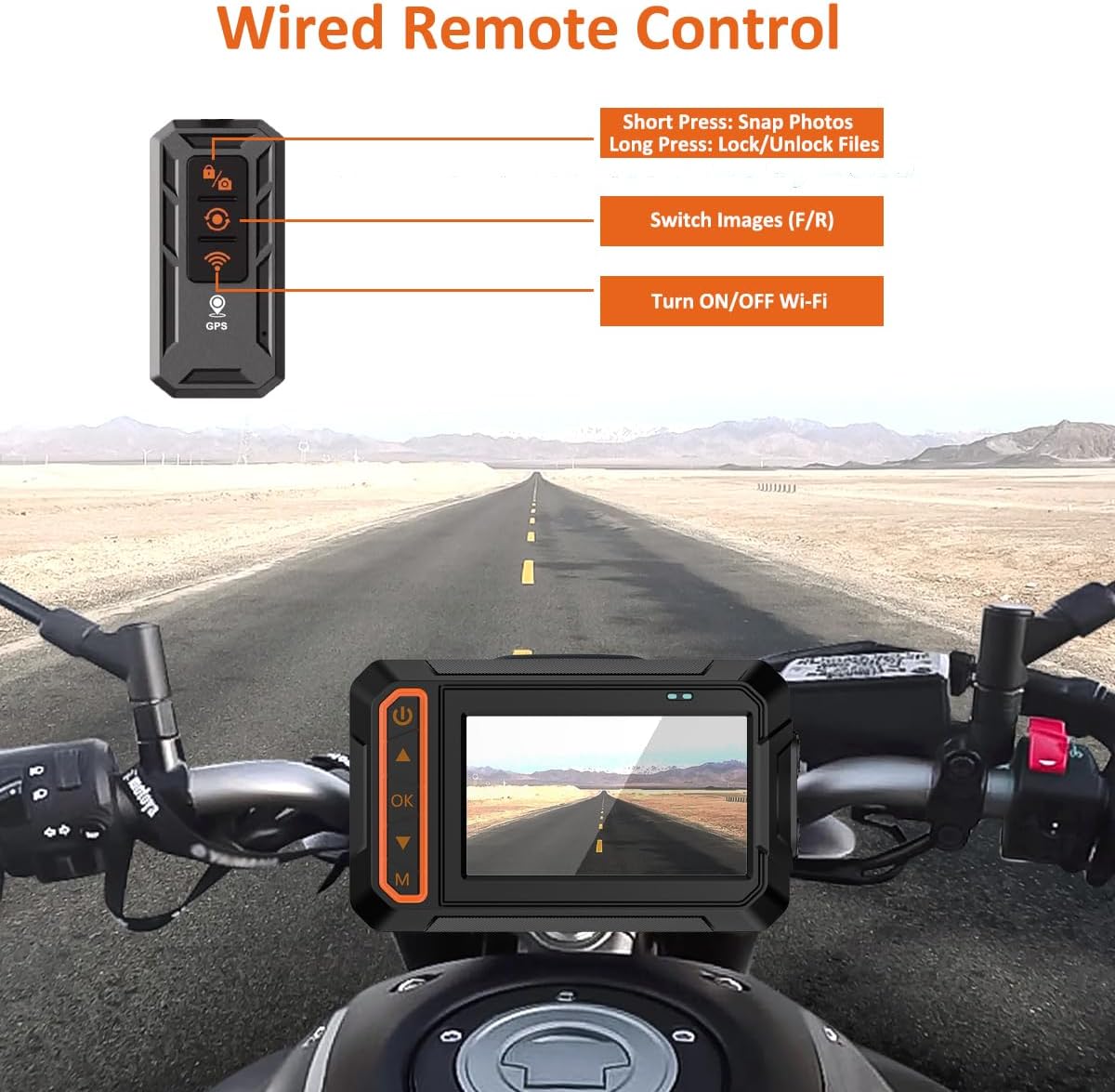Ydi Dash Cam Moto Anteriore e Posteriore 1080P - immagine 3