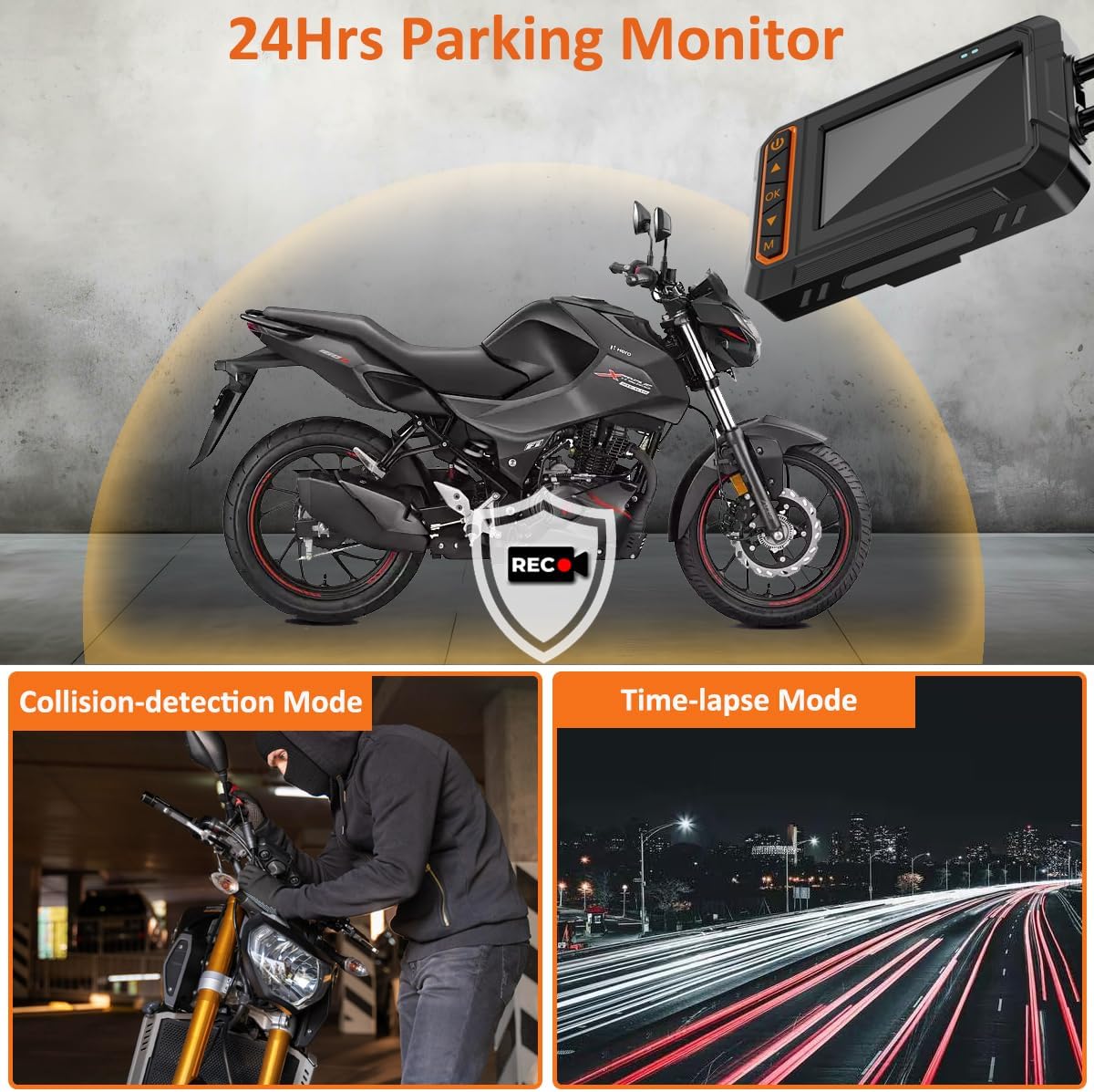 Ydi Dash Cam Moto Anteriore e Posteriore 1080P - immagine 6