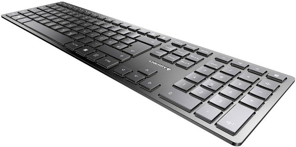 Cherry KW 9100 SLIM - Tastiera Wireless di Design, Nero-Grigio - immagine 4