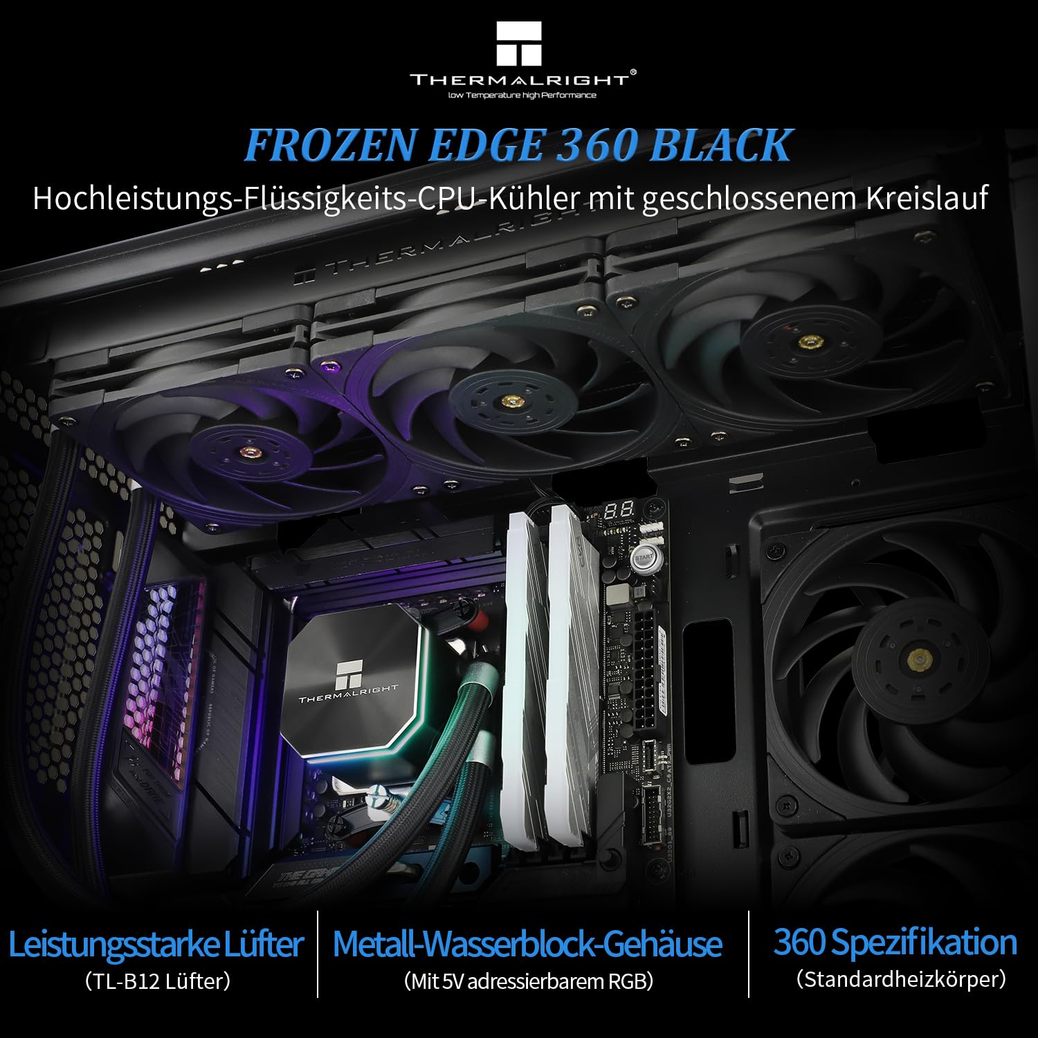 Thermalright Frozen Edge 360 - Dissipatore CPU Nero - immagine 2