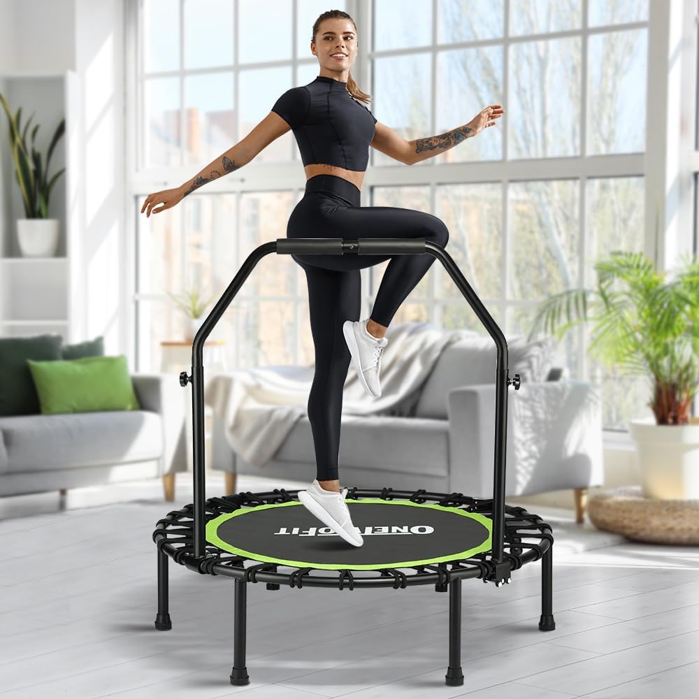 Onetwofit Trampolino Pieghevole per Adulti, Verde 101cm