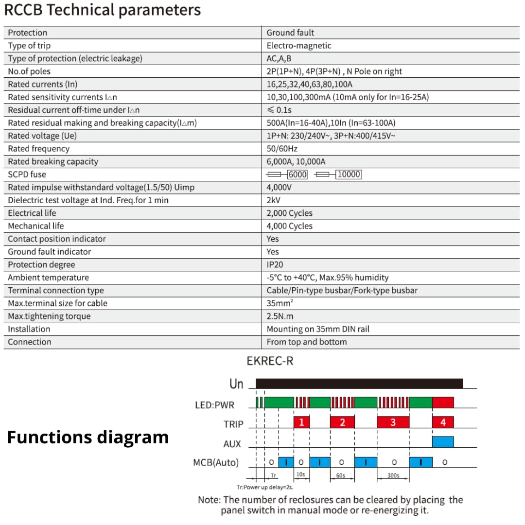 Differenziale Auto Riarmabile Trifase 4P 40A 30mA 6Ka - immagine 6