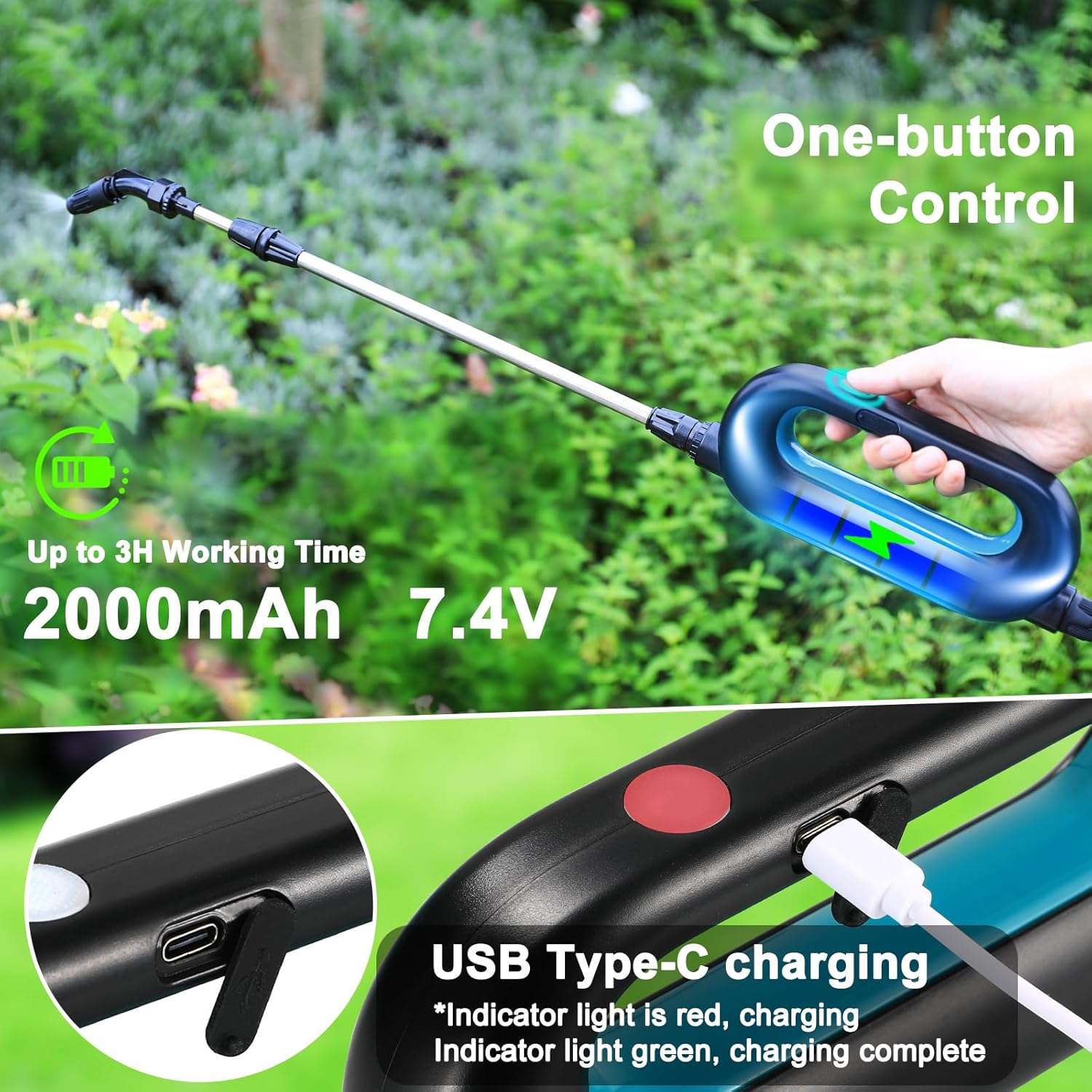 Tlgreen Pompa Irroratrice a Batteria 5L, 7.4V - immagine 3