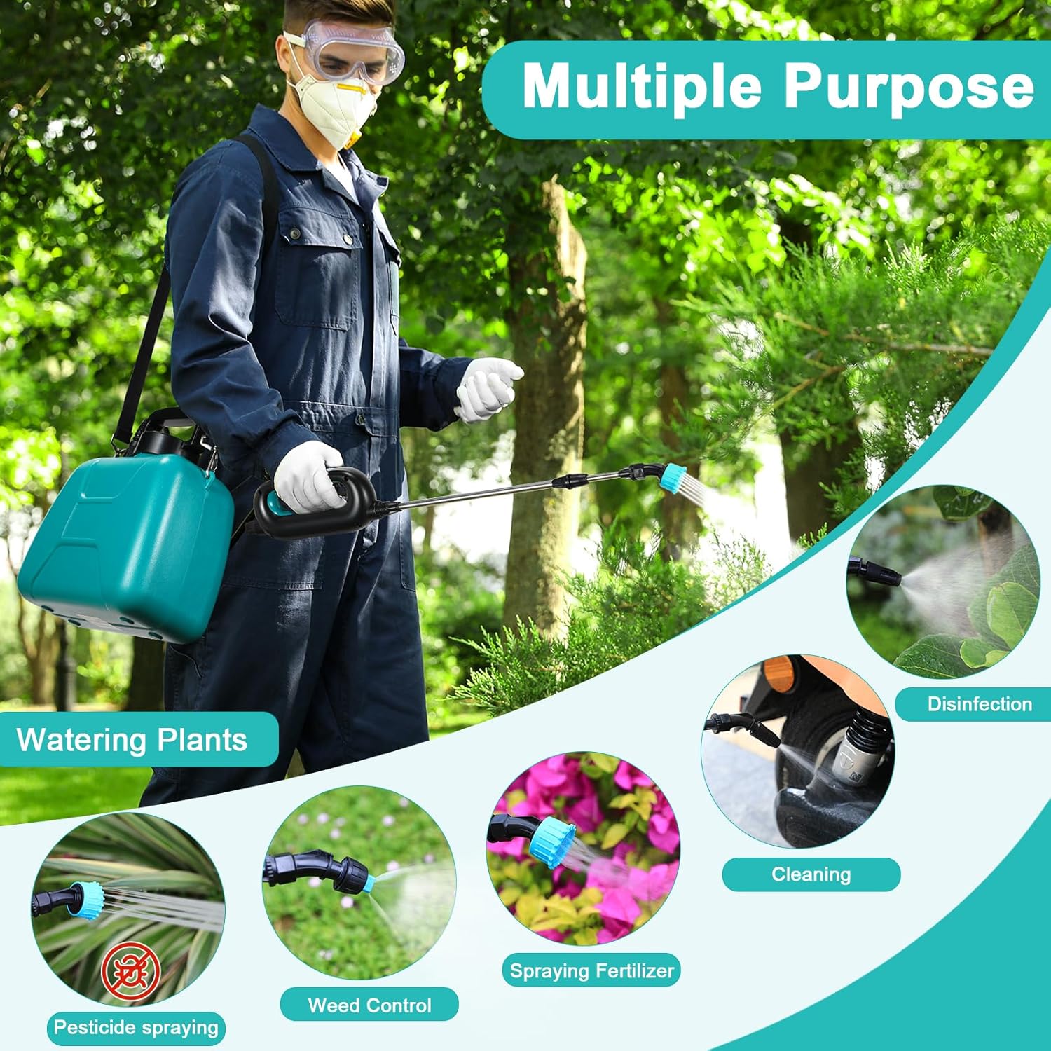 Tlgreen Pompa Irroratrice a Batteria 5L, 7.4V - immagine 7