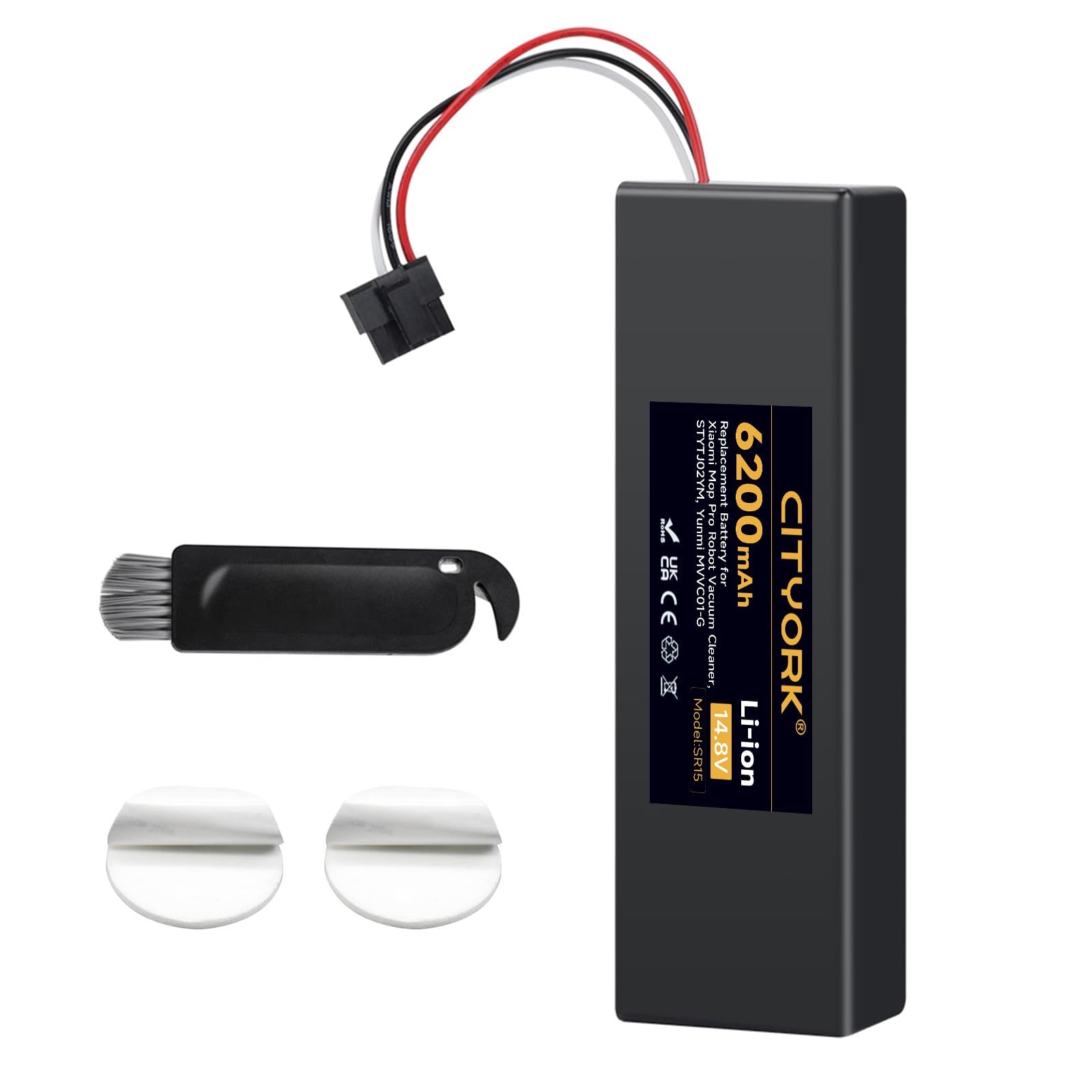 Cityork Batteria Litio 14,4V 6200 mAh per Xiaomi Mop