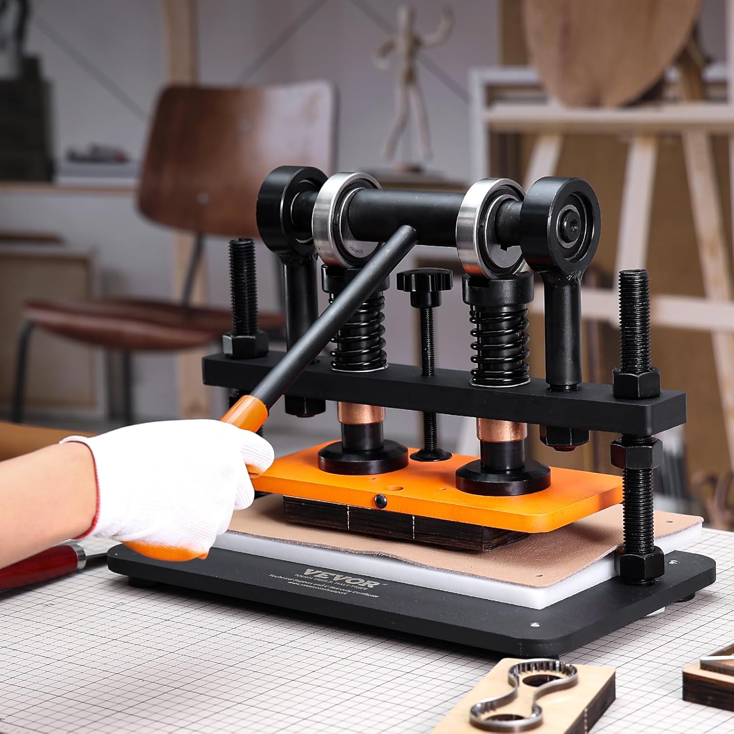 Vevor Macchina per Goffratura Pelle 260x120 mm 1,5 T - immagine 8