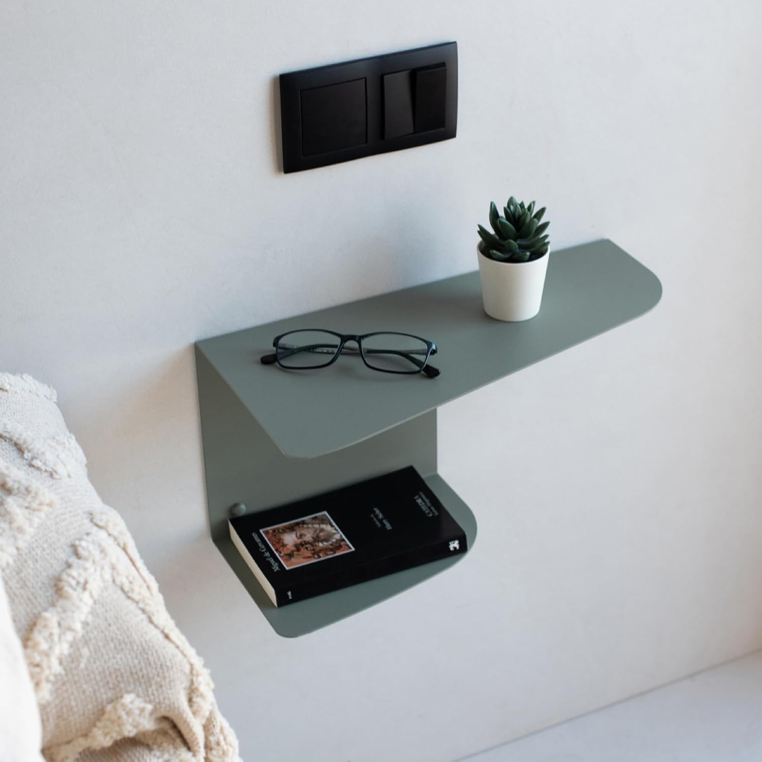 Miluka Pack 2 Comodini Sospesi Verdi 40x20 cm - immagine 1