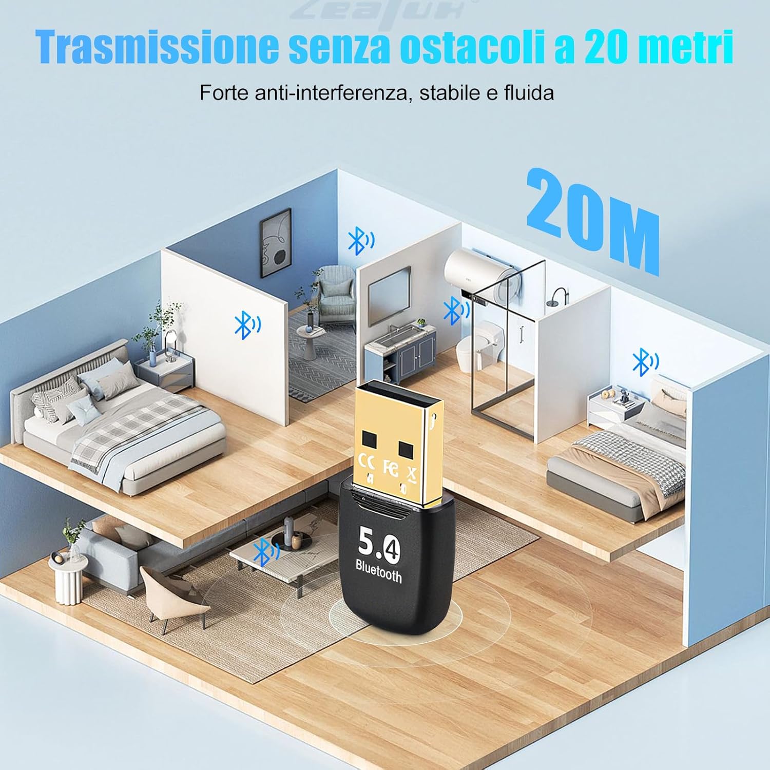 Dongle Bluetooth 5.4 USB per PC - immagine 6