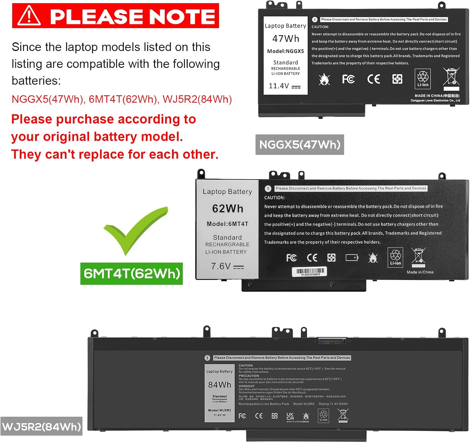 Asuncell Batteria Laptop 6MT4T per Dell Latitude E5470 E5570 - immagine 3