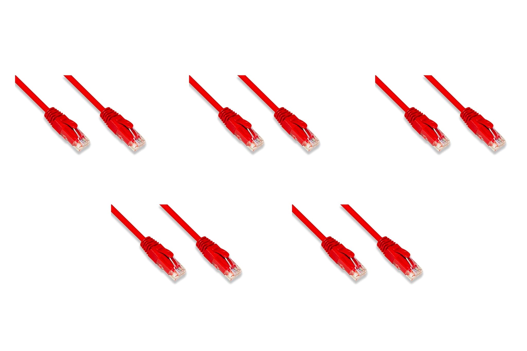 Link LK6AU075R05 - Cavo Rete Cat.6a UTP 7,5m Rosso (5 Pezzi)