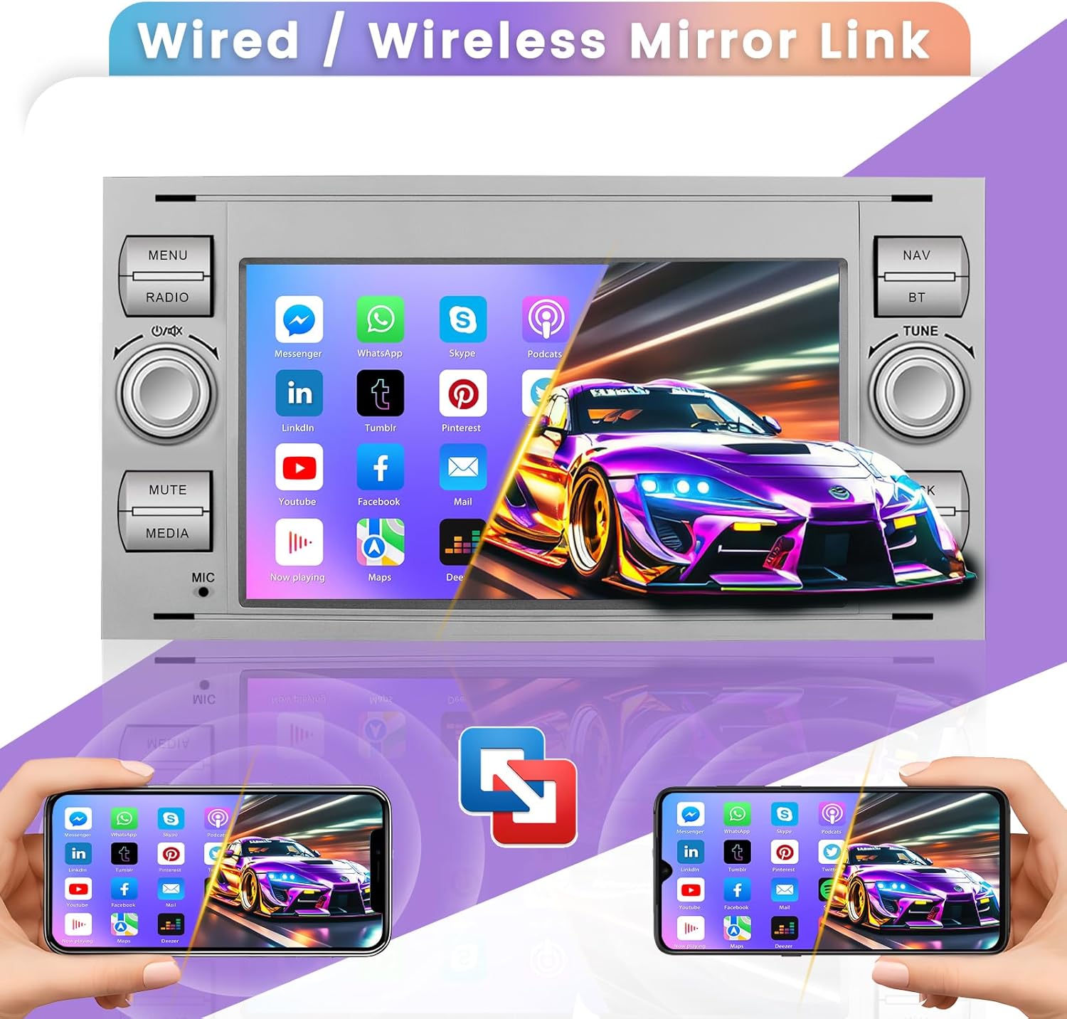 Hikity Autoradio Android 7 Pollici Touch Screen per Ford - immagine 6