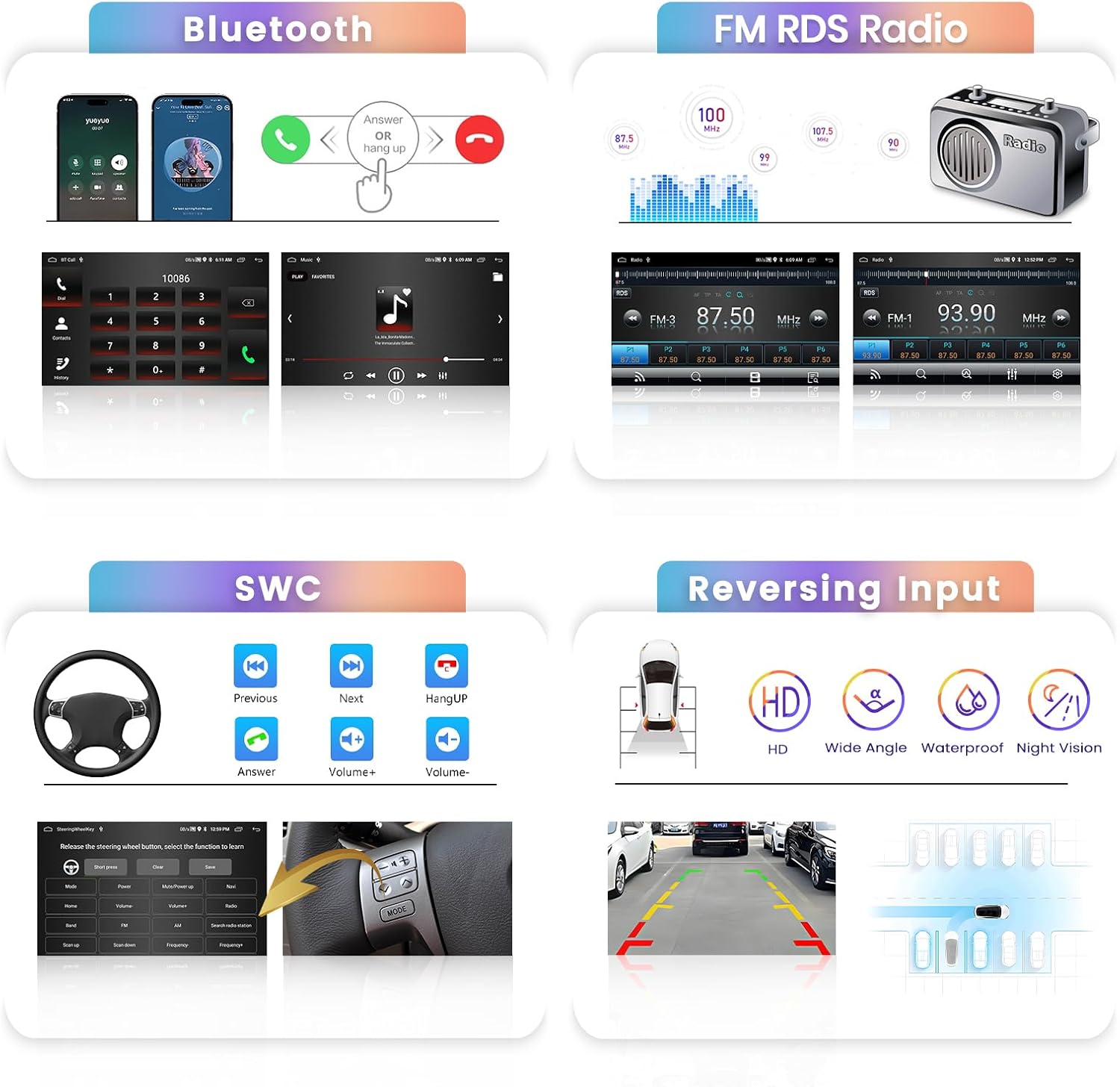 Hikity Autoradio Android 7 Pollici Touch Screen per Ford - immagine 7