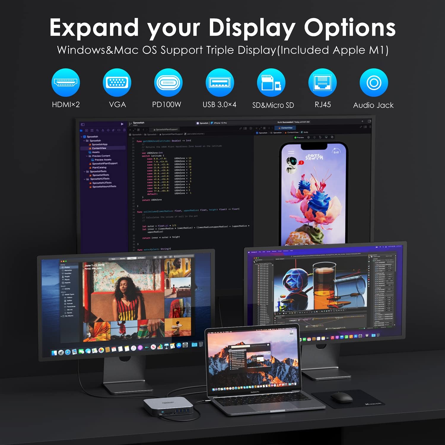 Mokin Docking Station USB-C 13 in 1 per MacBook - immagine 4