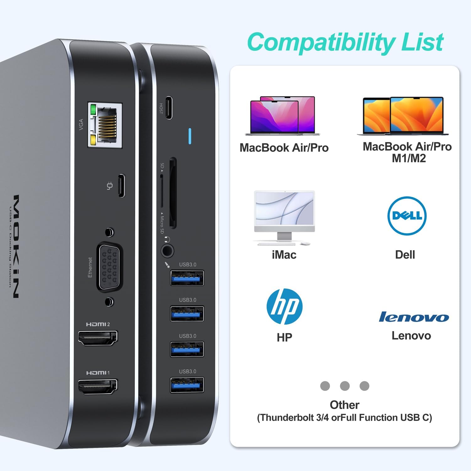 Mokin Docking Station USB-C 13 in 1 per MacBook - immagine 7