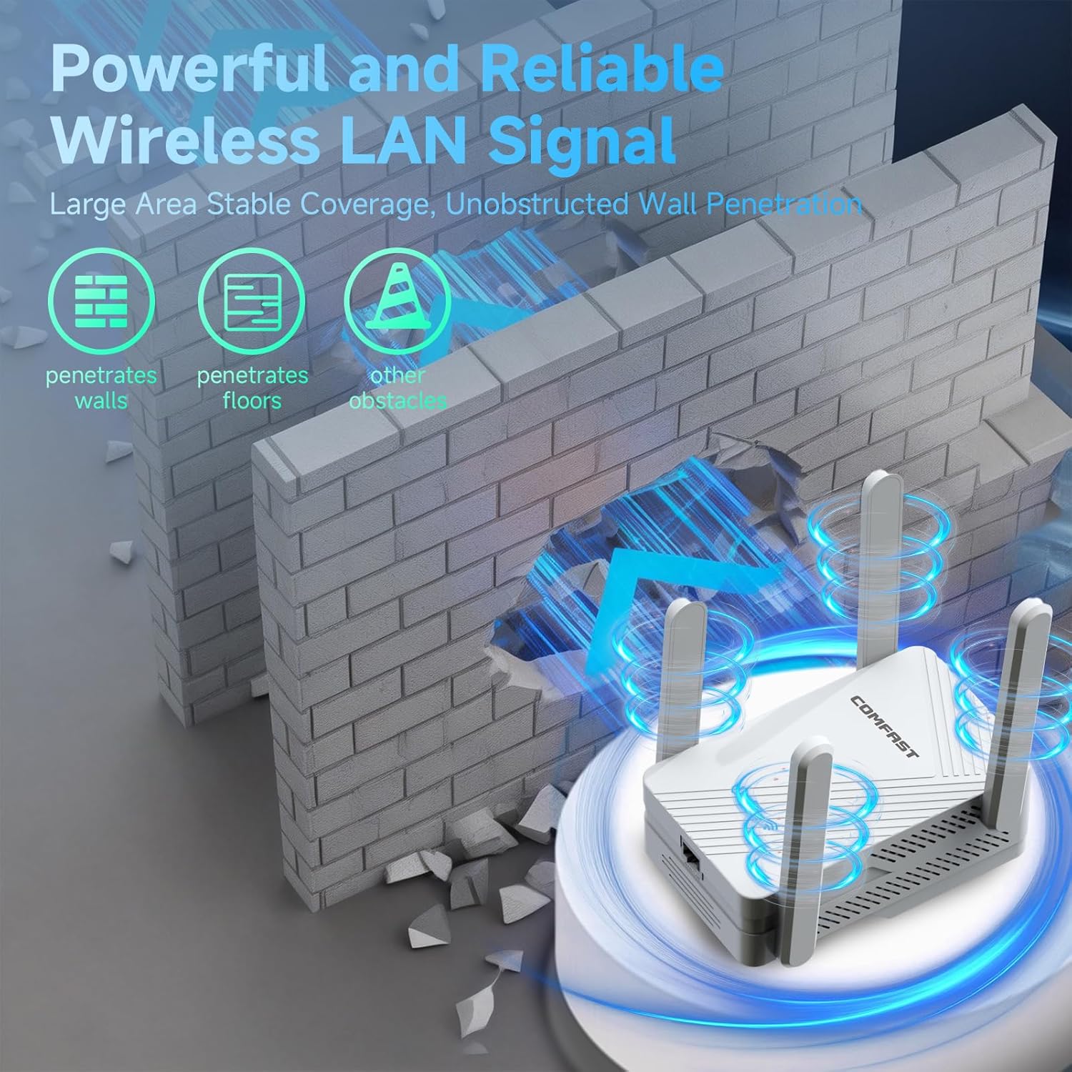 Comfast Ripetitore WiFi7 3600Mbps Dual Band 4 Antenne - immagine 5