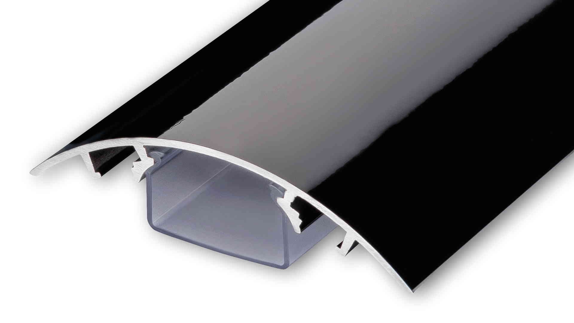 Alunovo Canalina Passacavi TV Alluminio Nero Lucido 120 cm