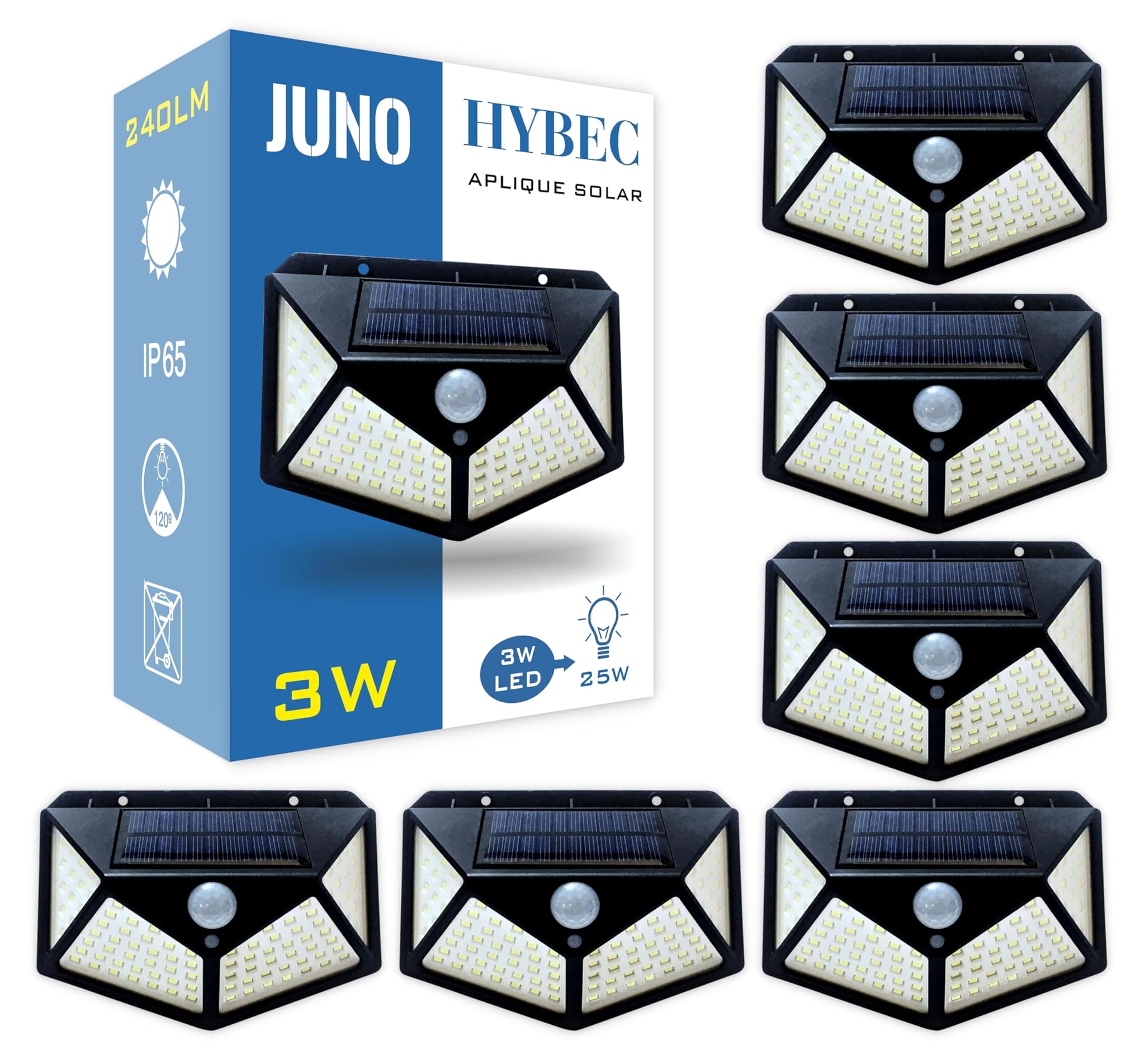 Hybec - Lampada Solare da Esterno Potente (Pack 6)