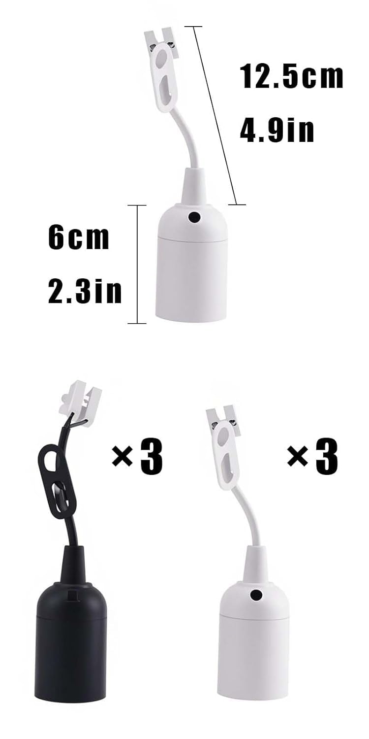 Porta Lampadina E27 in Plastica, 6 Pezzi - immagine 2