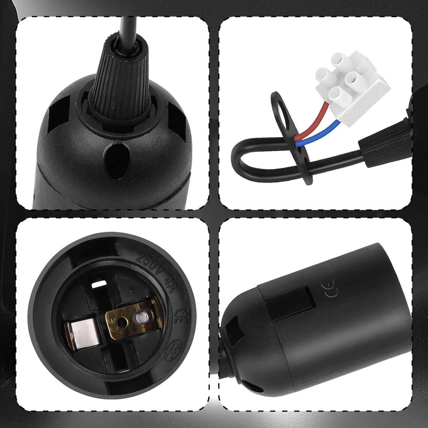 Porta Lampadina E27 in Plastica, 6 Pezzi - immagine 3