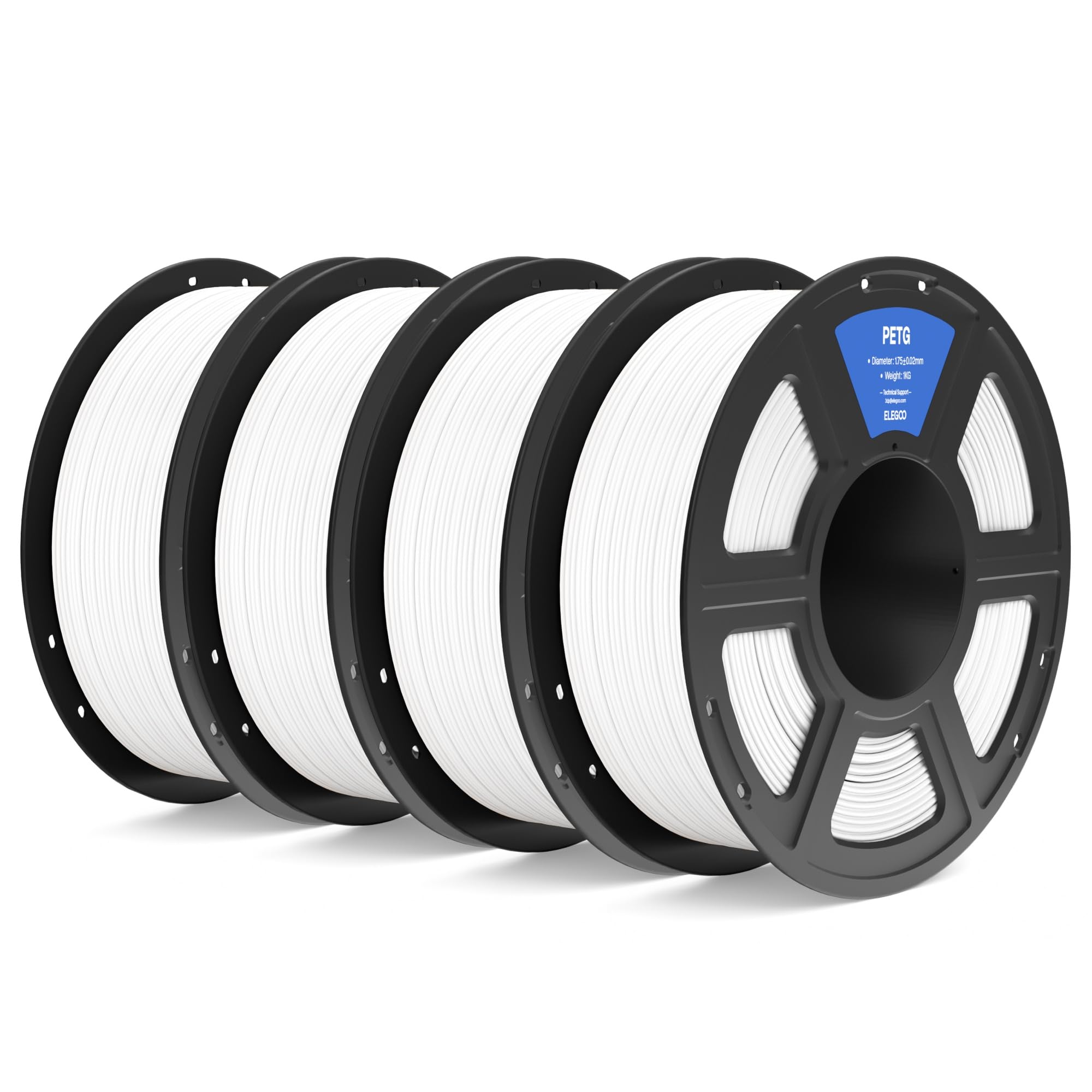 Elegoo PETG Filamento 1,75 mm Bianco 4KG