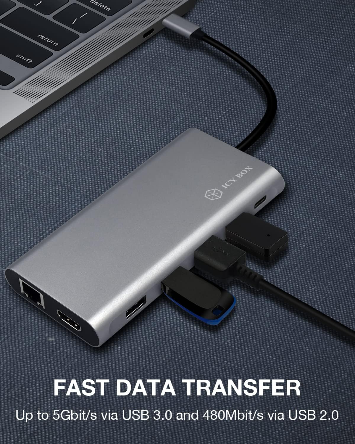 Icy Box Docking Station USB-C 12-in-1 100W - immagine 4