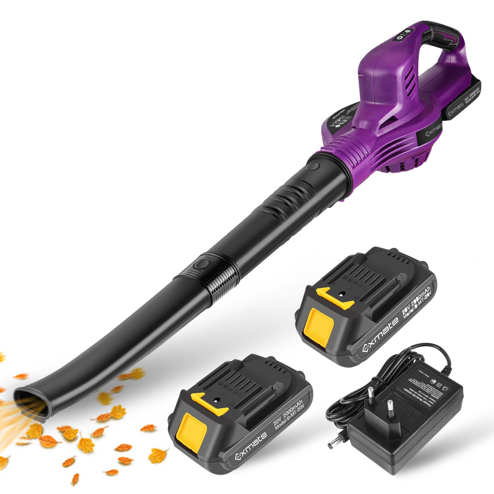 Exmate Soffiatore per Foglie Elettrico 20V 130 MPH
