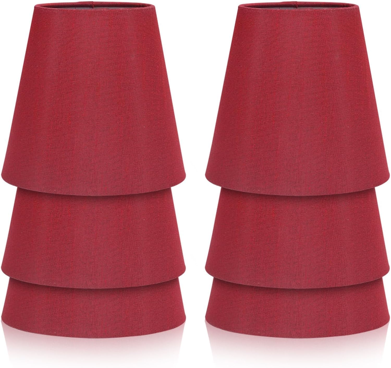 Cyrank Paralume in Tessuto E14 - Set da 6, Vino Rosso - immagine 1