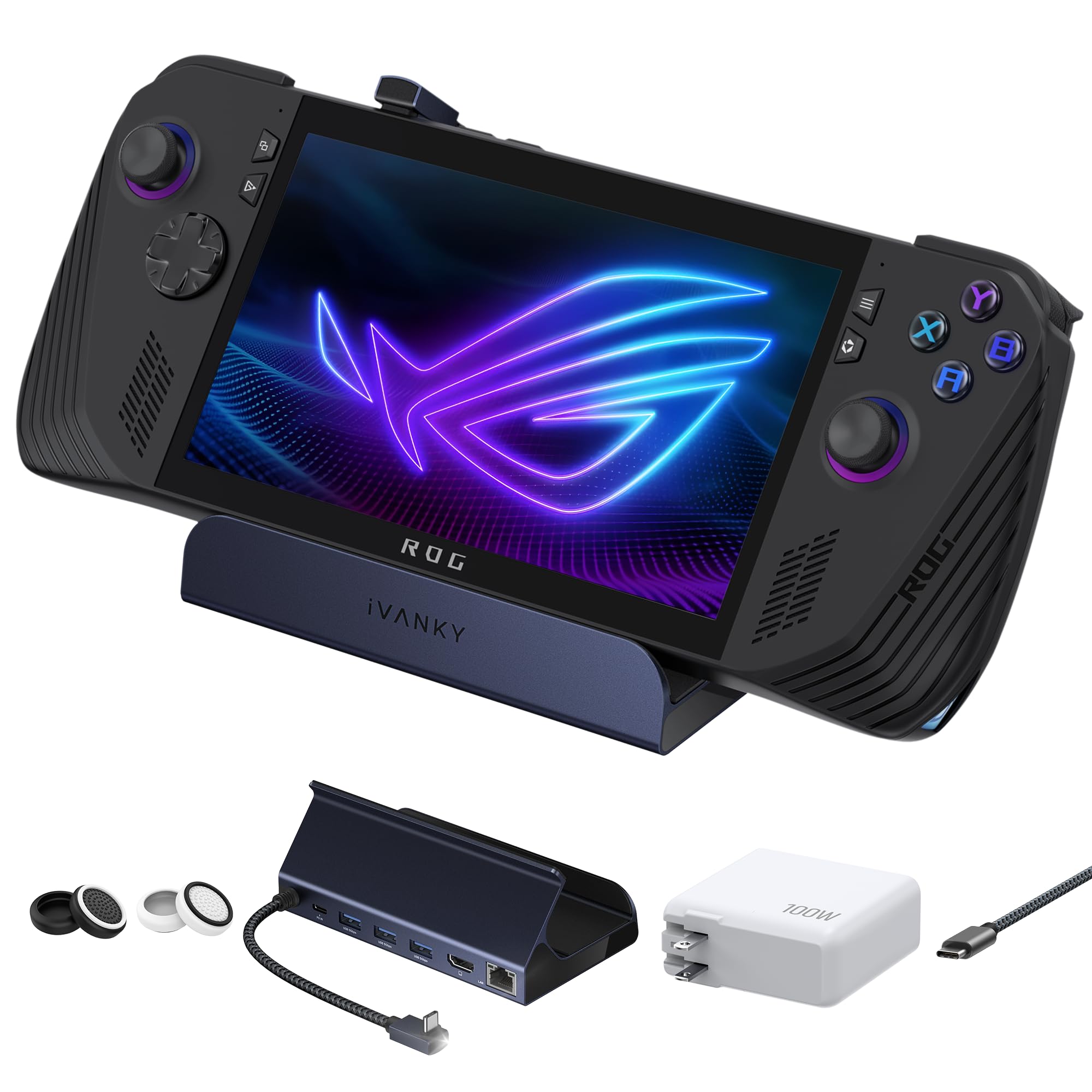 Ivanky 8-in-1 ROG Ally Dock con Caricatore PD 100W