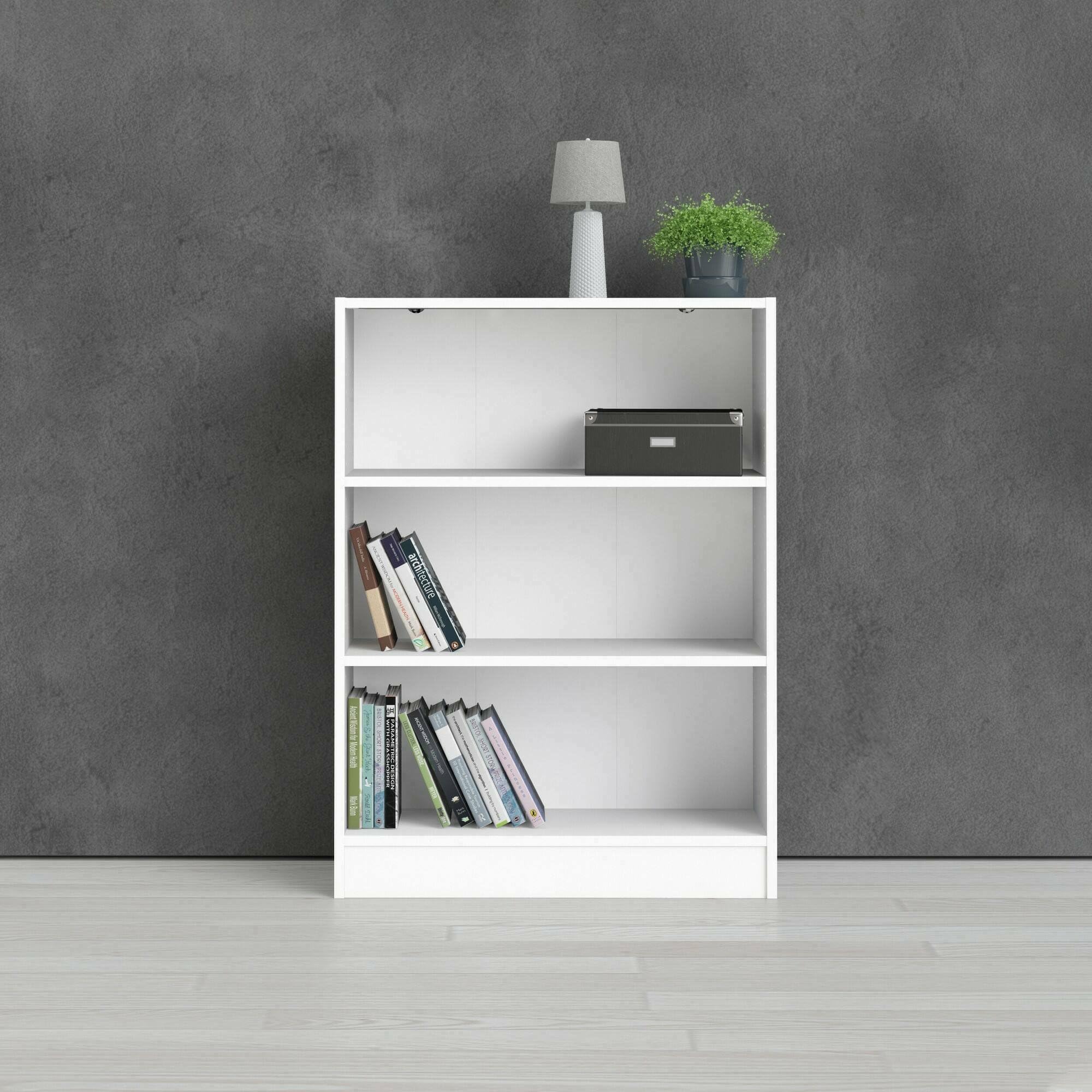 Dmora Libreria Azenor - Scaffale da Ufficio 79x27 h107 cm, Bianco