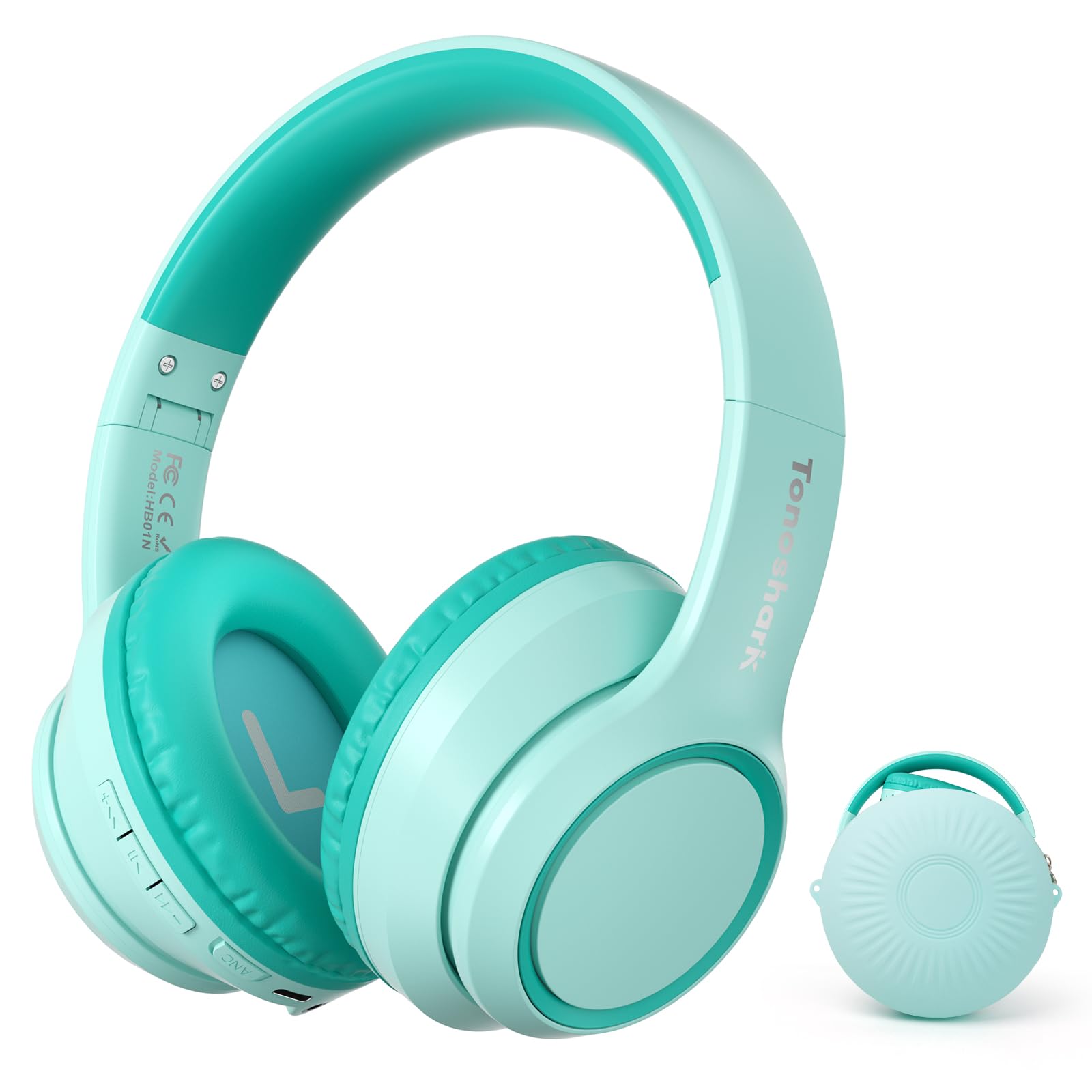 Cuffie Bambini ANC Wireless Over-Ear 60h, Blu-Verde