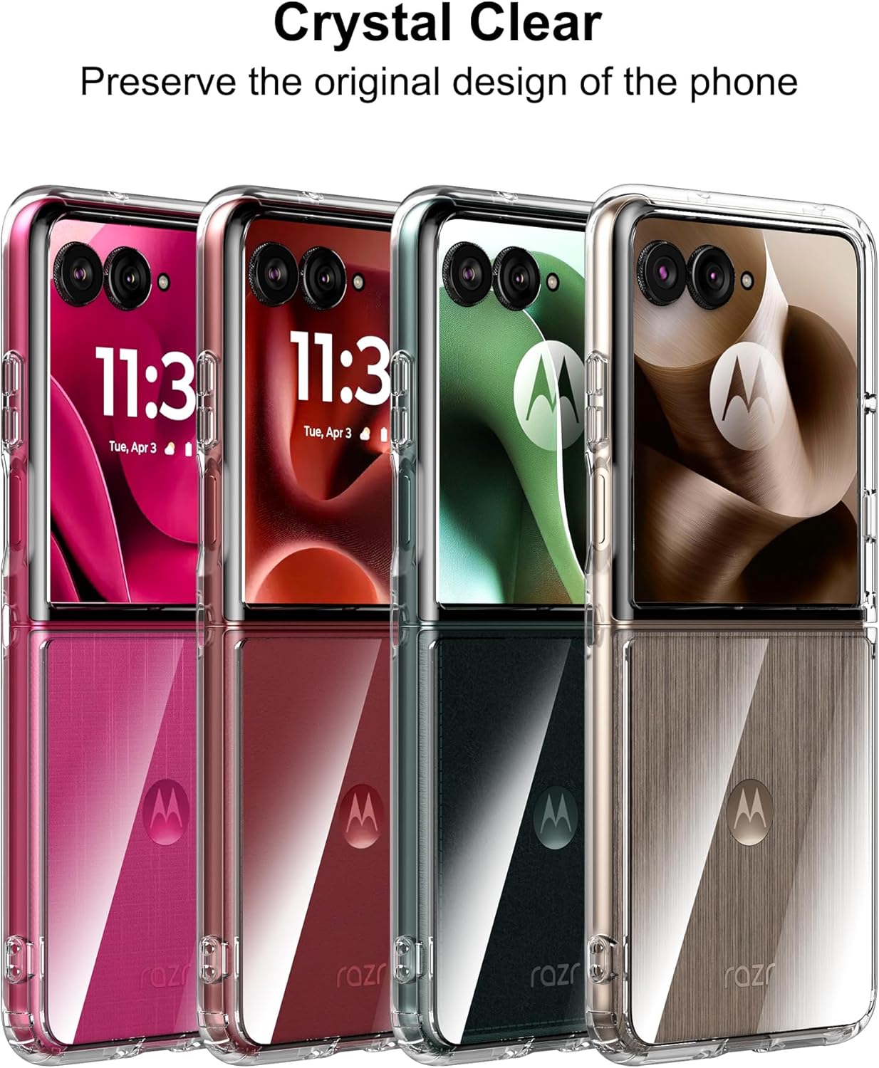 Cresee Cover per Motorola Razr 60 Ultra (2025) Trasparente - immagine 3