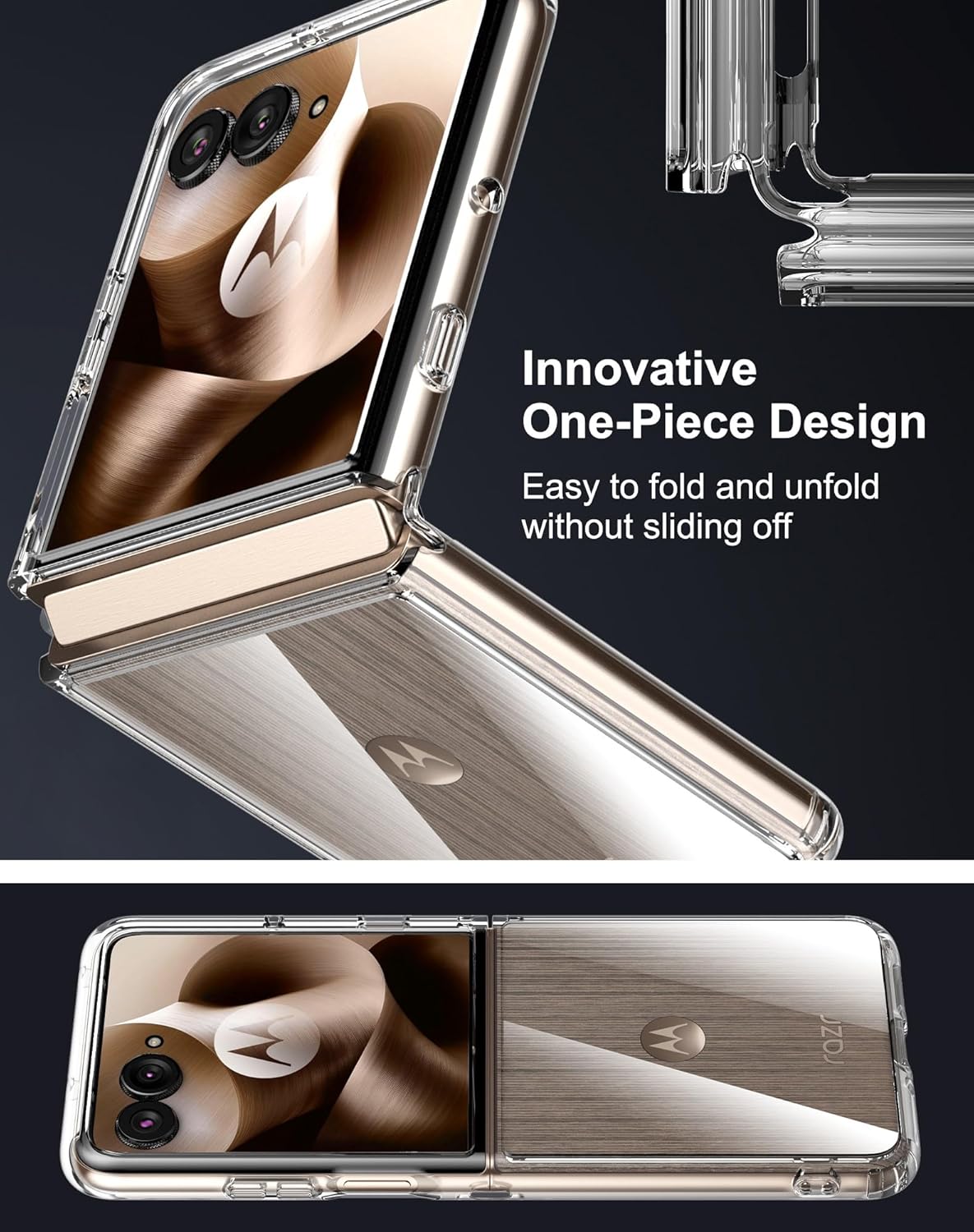 Cresee Cover per Motorola Razr 60 Ultra (2025) Trasparente - immagine 4