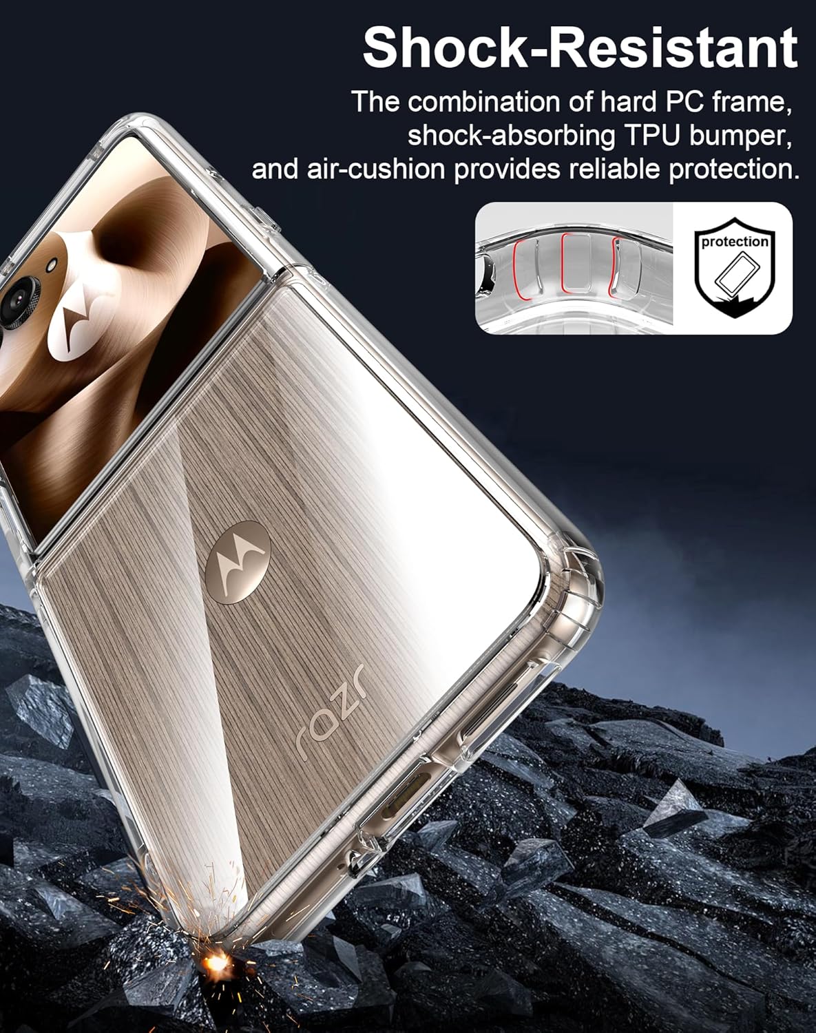 Cresee Cover per Motorola Razr 60 Ultra (2025) Trasparente - immagine 6