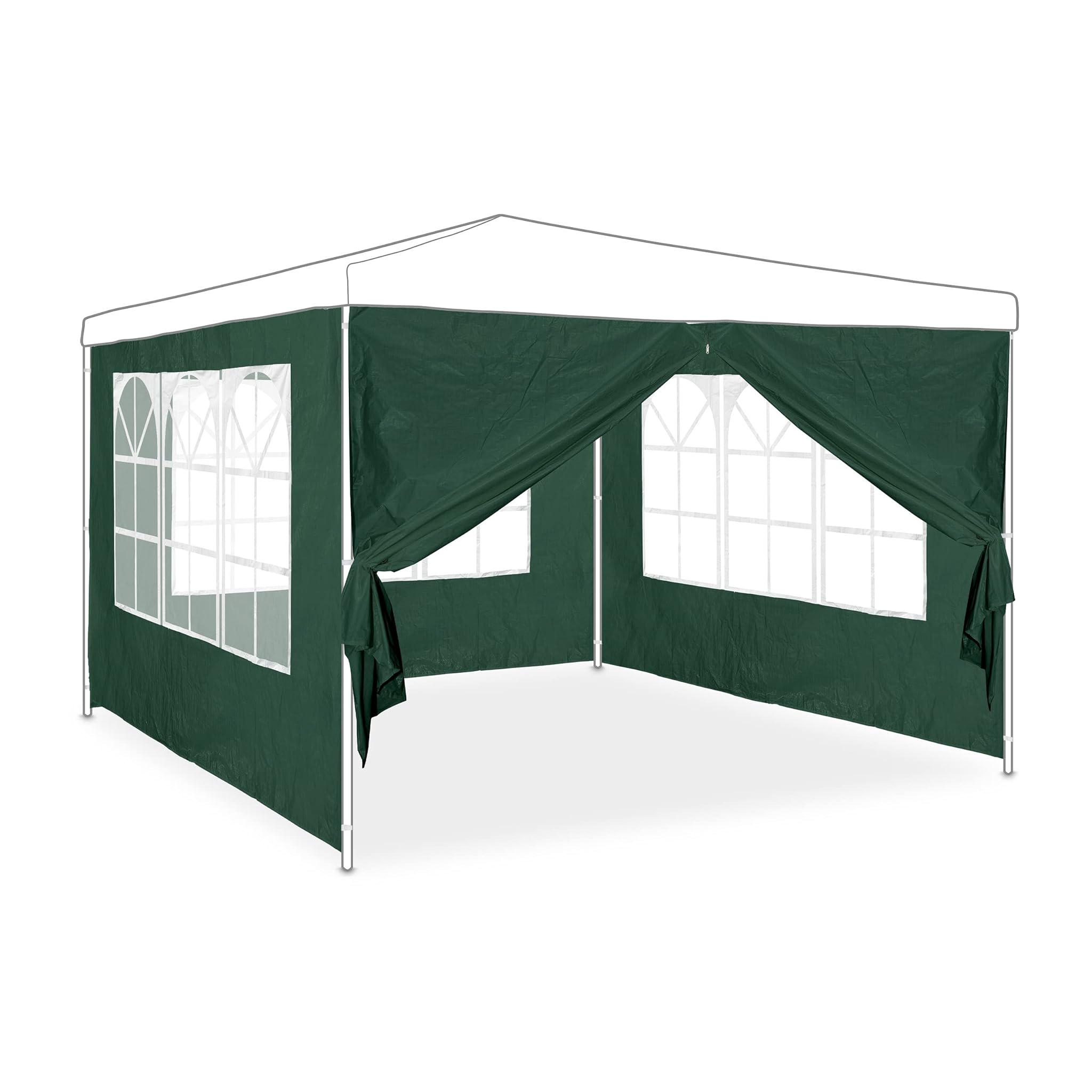 Relaxdays Tende Laterali per Gazebo, Set 4, Verde