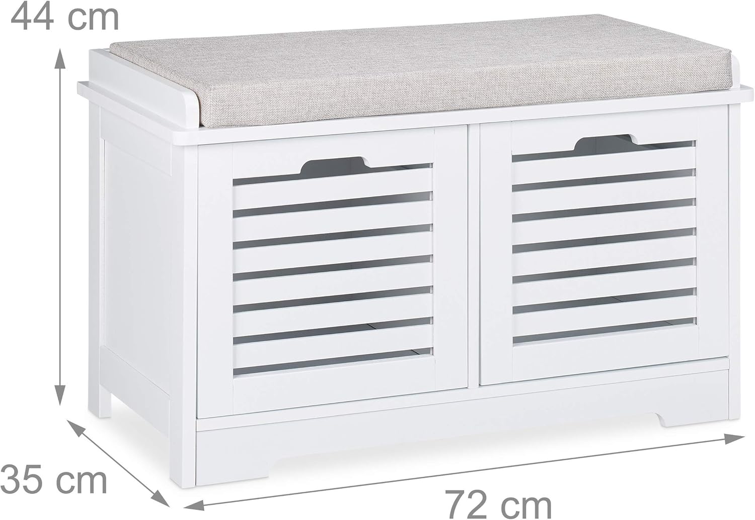 Relaxdays Panca Contenitore con 2 Cassetti, Bianco - immagine 3